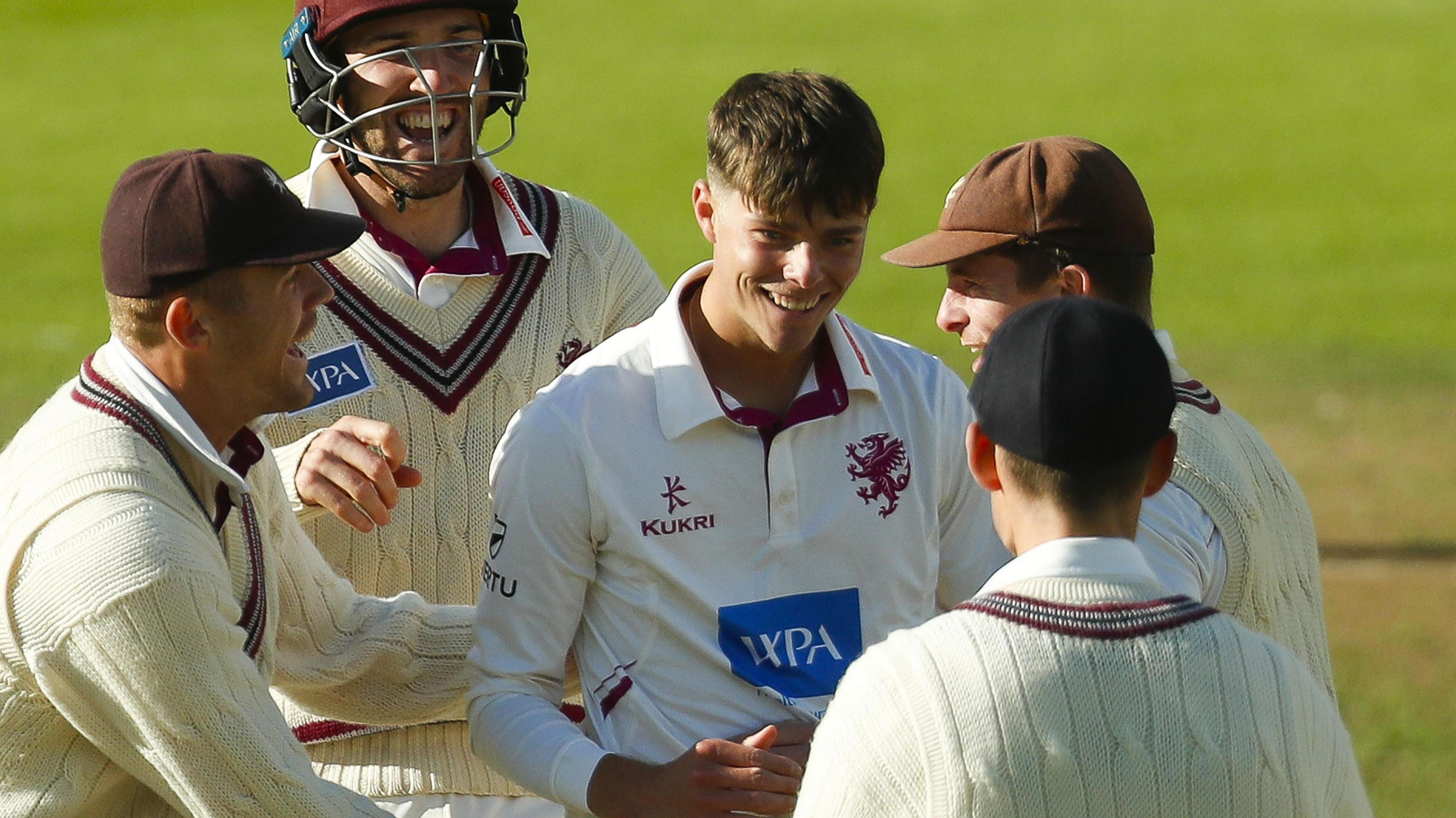 Somerset celebrate taking wicket