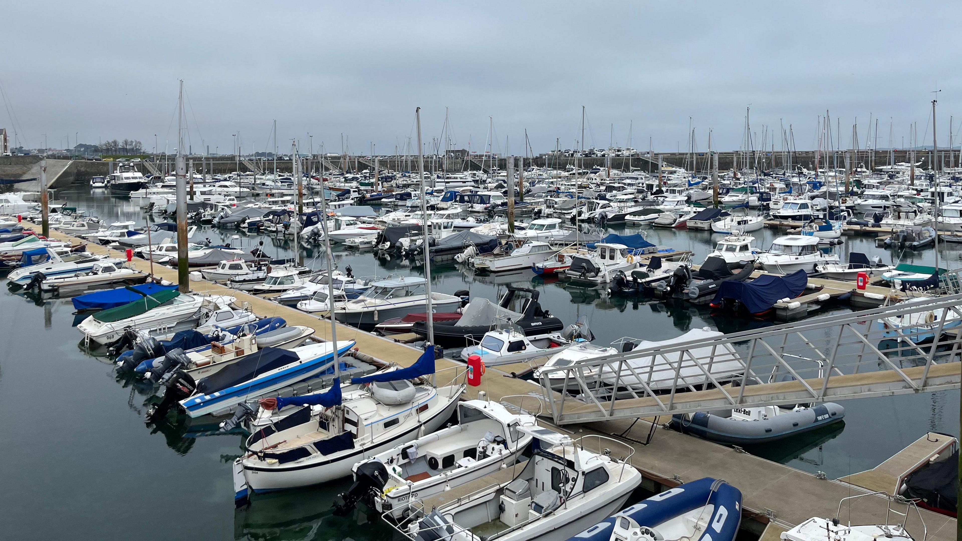 Boats in St. Peter Port marina 