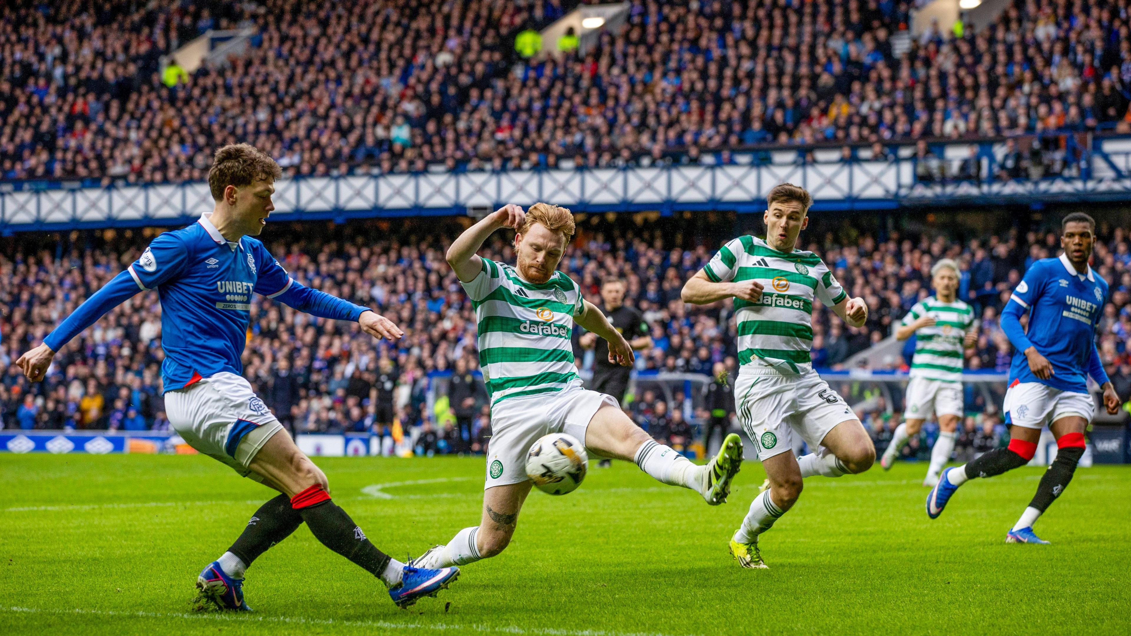 Andreas Skov Olsen in action against Celtic