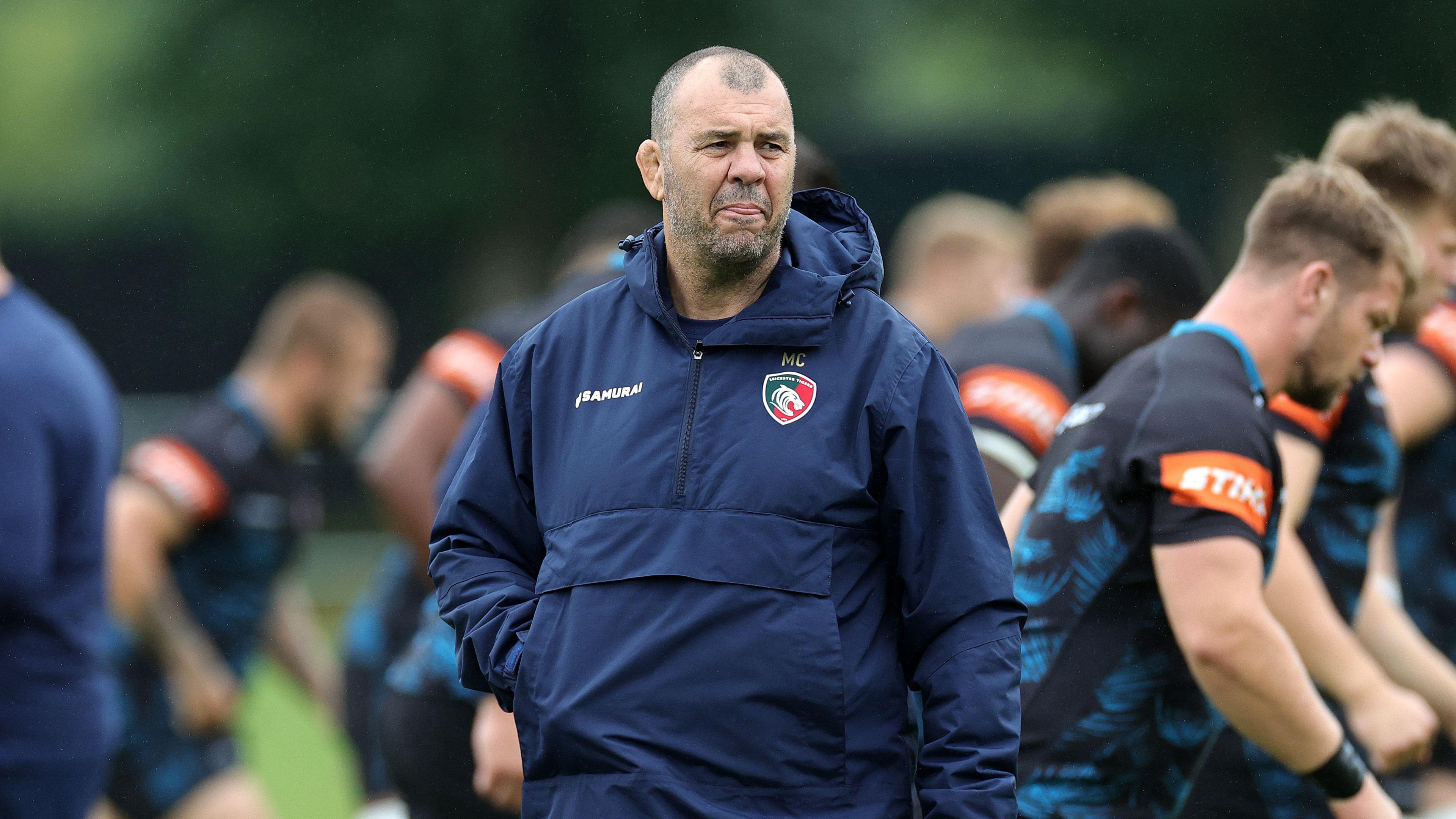 Leicester Tigers head coac Michael Cheika during a team training session at Oadby Oval 