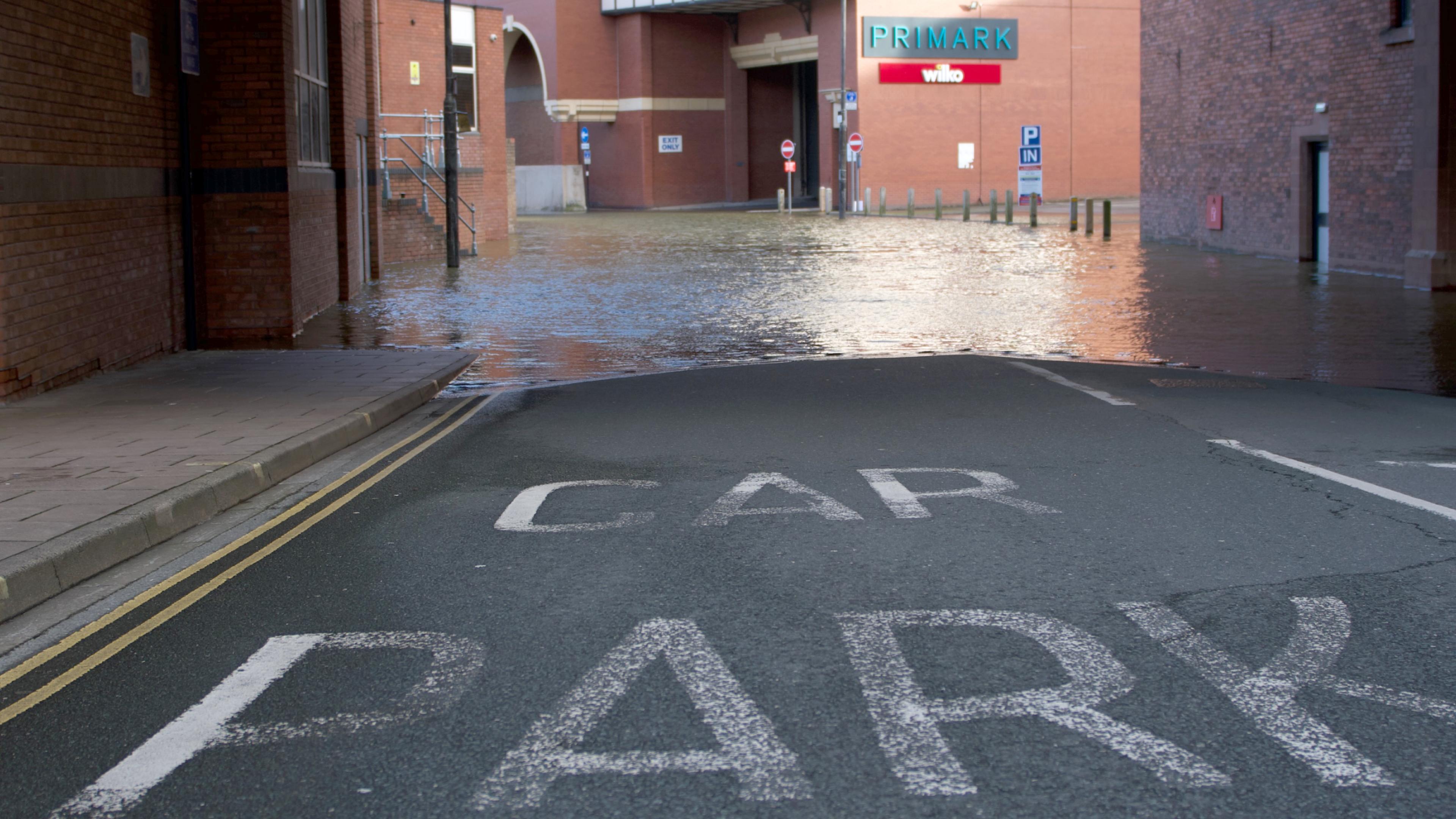 Access to Raven Meadows car park flooded