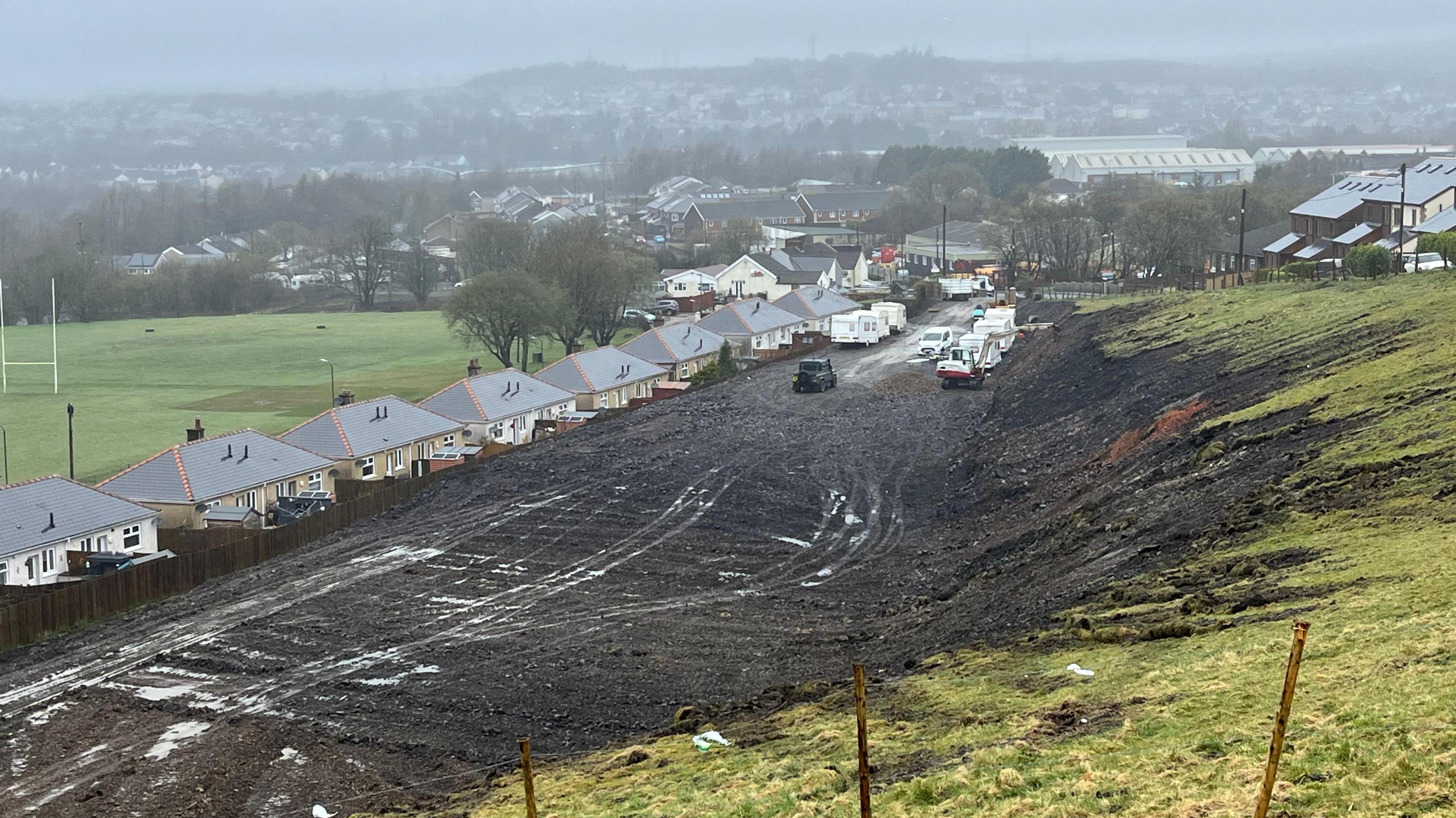 A dug out hillside in Nantyglo, Blaenau Gwent