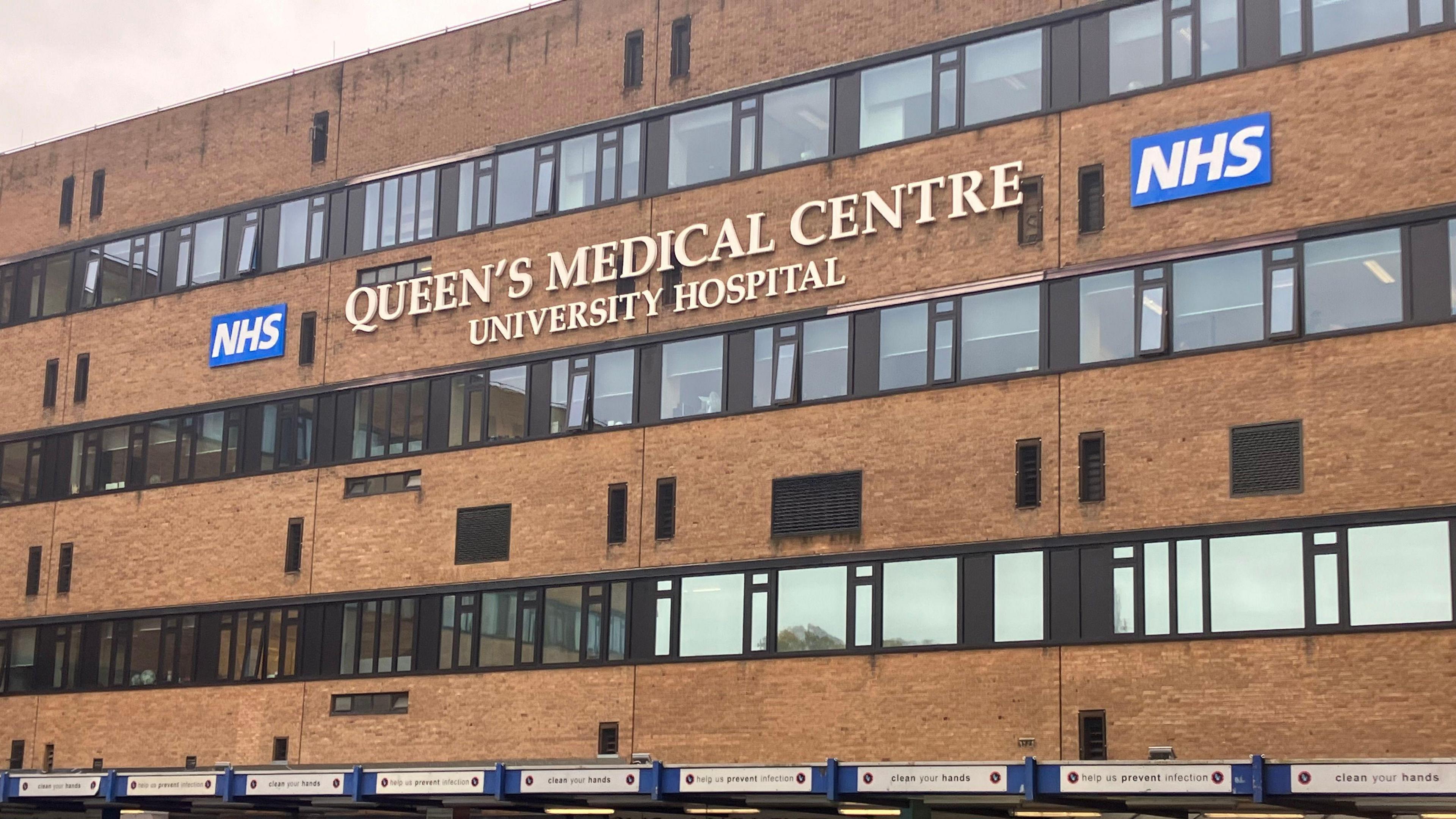 An exterior view of Queen's Medical Centre in Nottingham