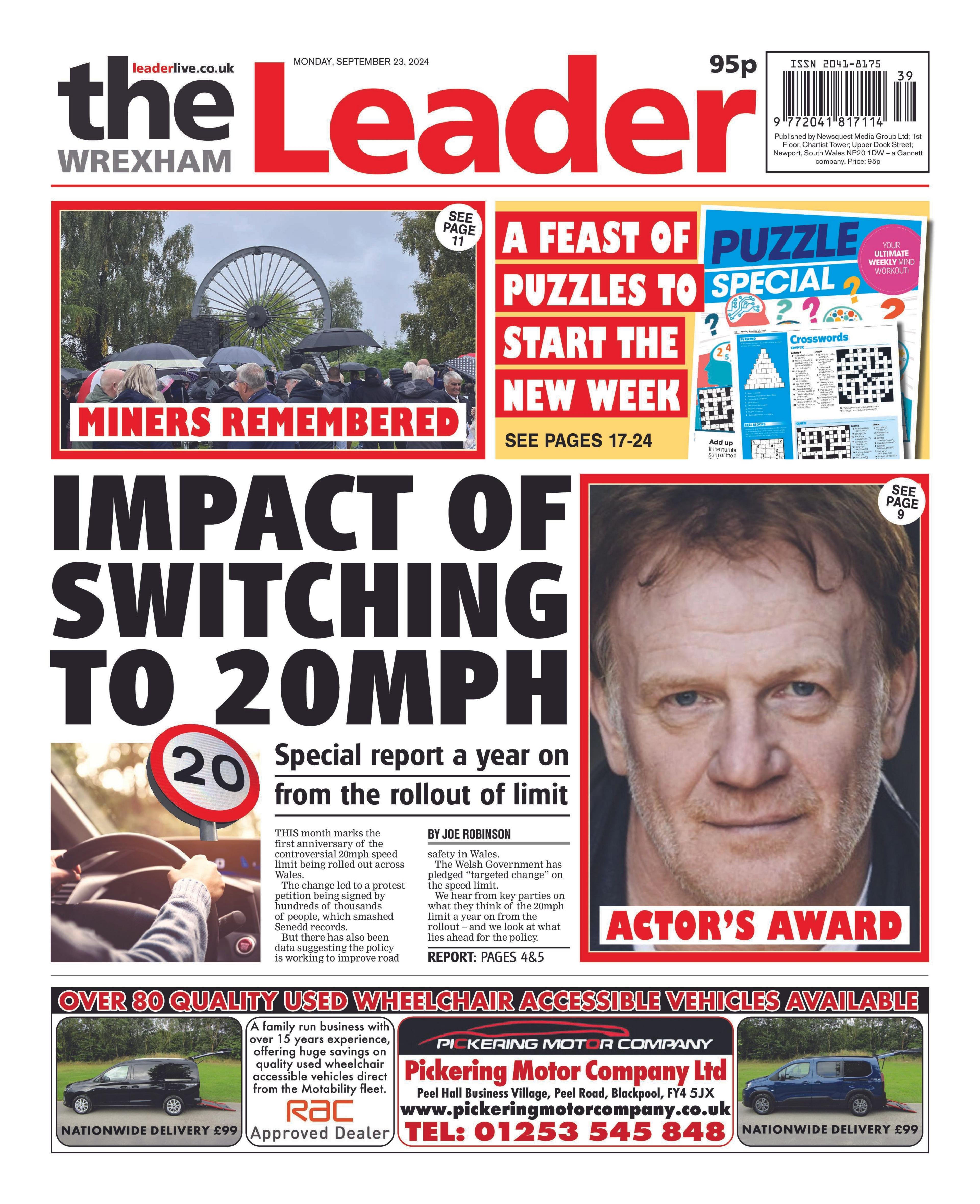 Wrexham Leader front page 