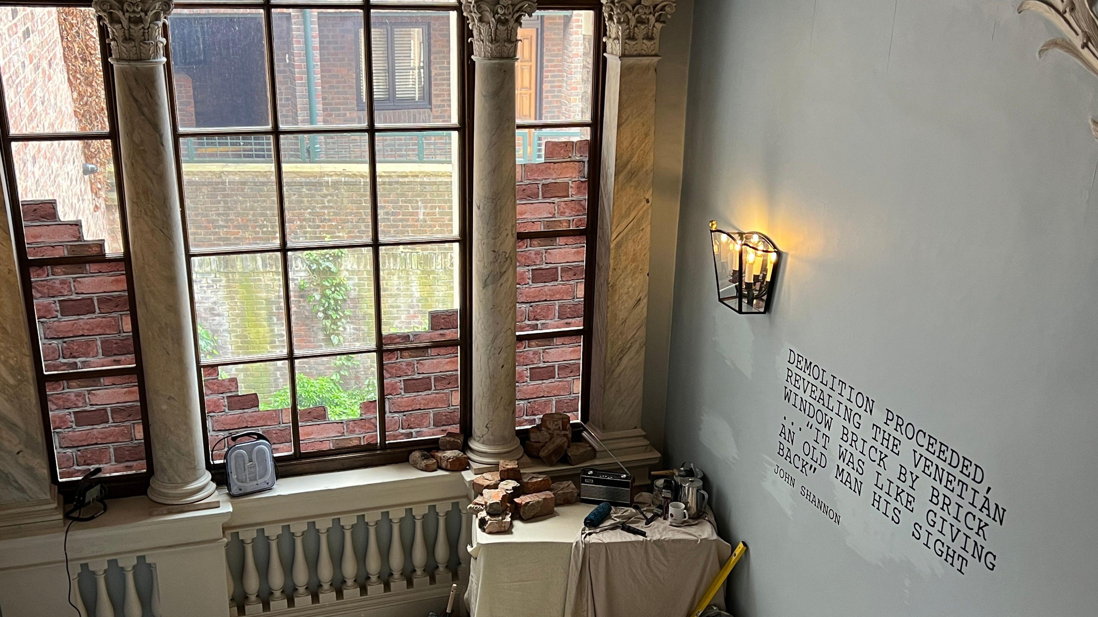 The bricked-up Venetian window at Fairfax House