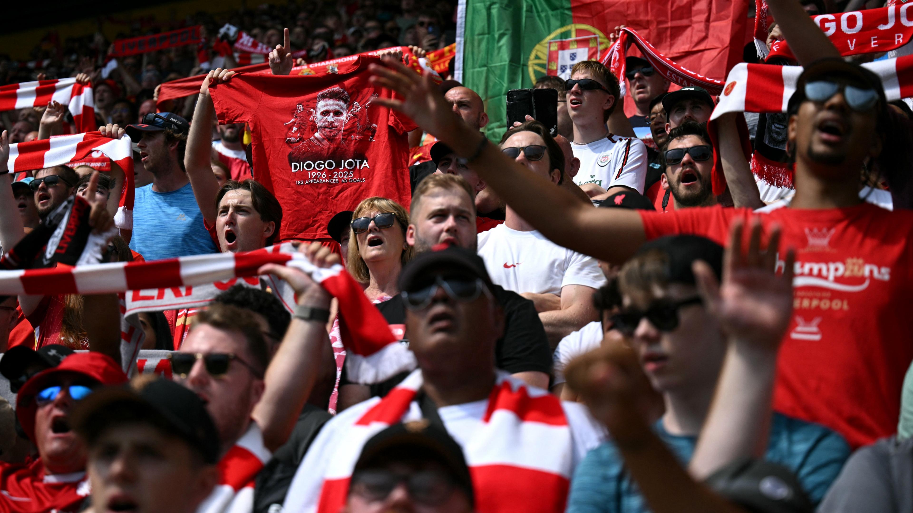 Liverpool fans pay tribute to Diogo Jota ahead of friendly at Preston North End