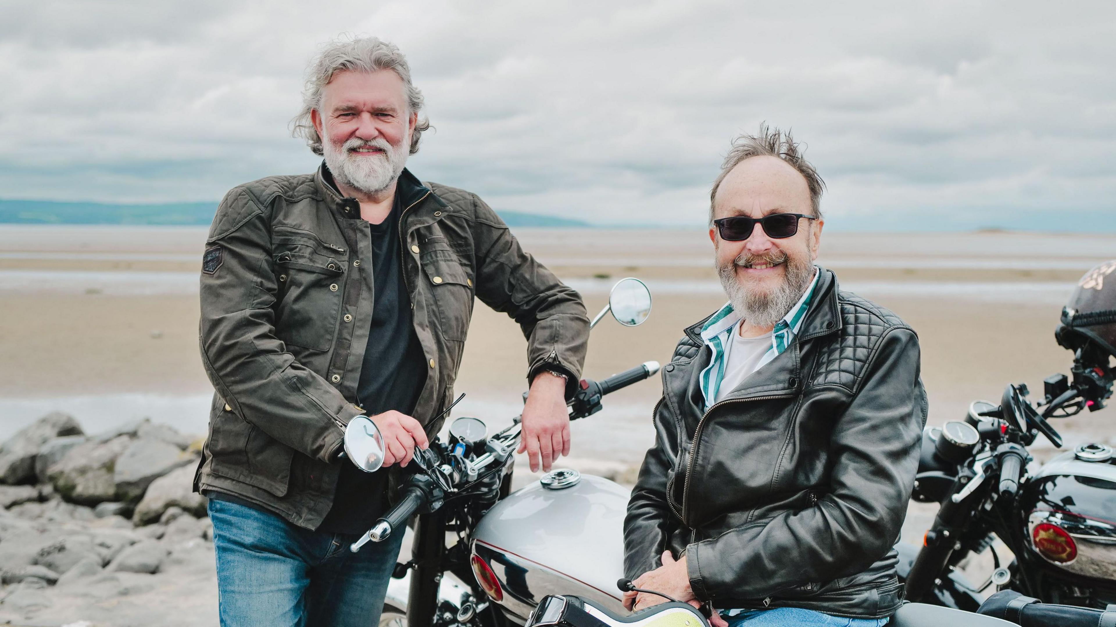 Si King and Dave Myers in their BBC cooking programme, The Hairy Bikers Go West