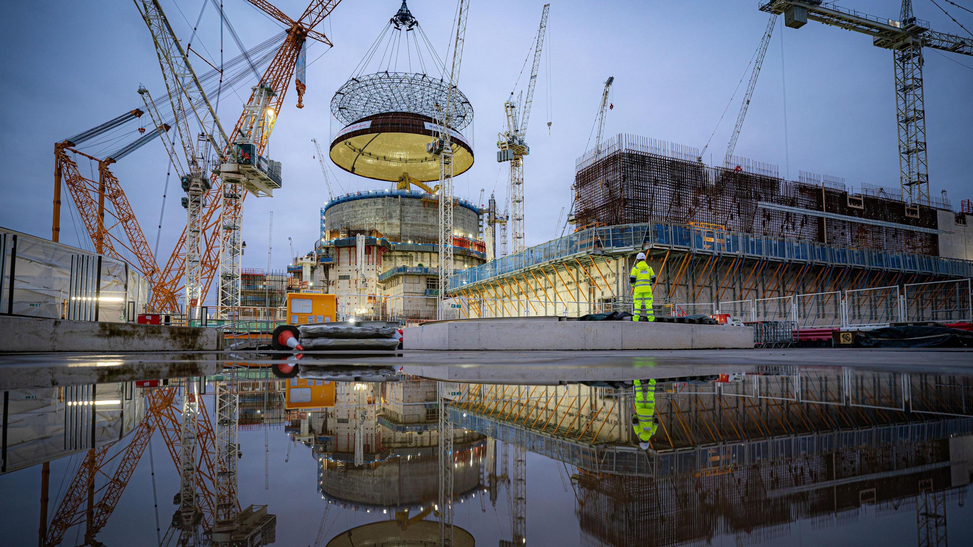 A view of building work at Hinkley Point C