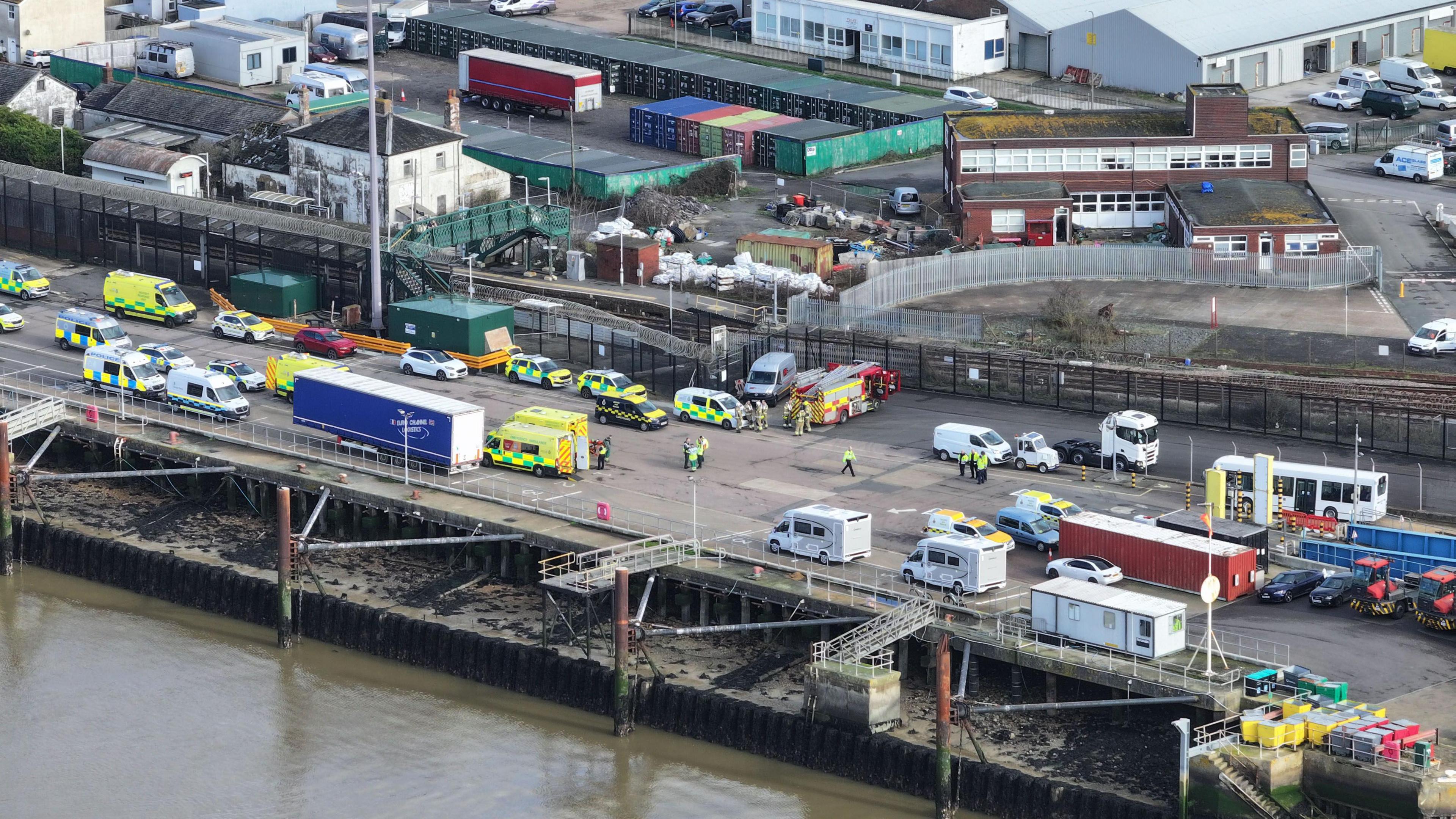 Emergency team at Newhaven port