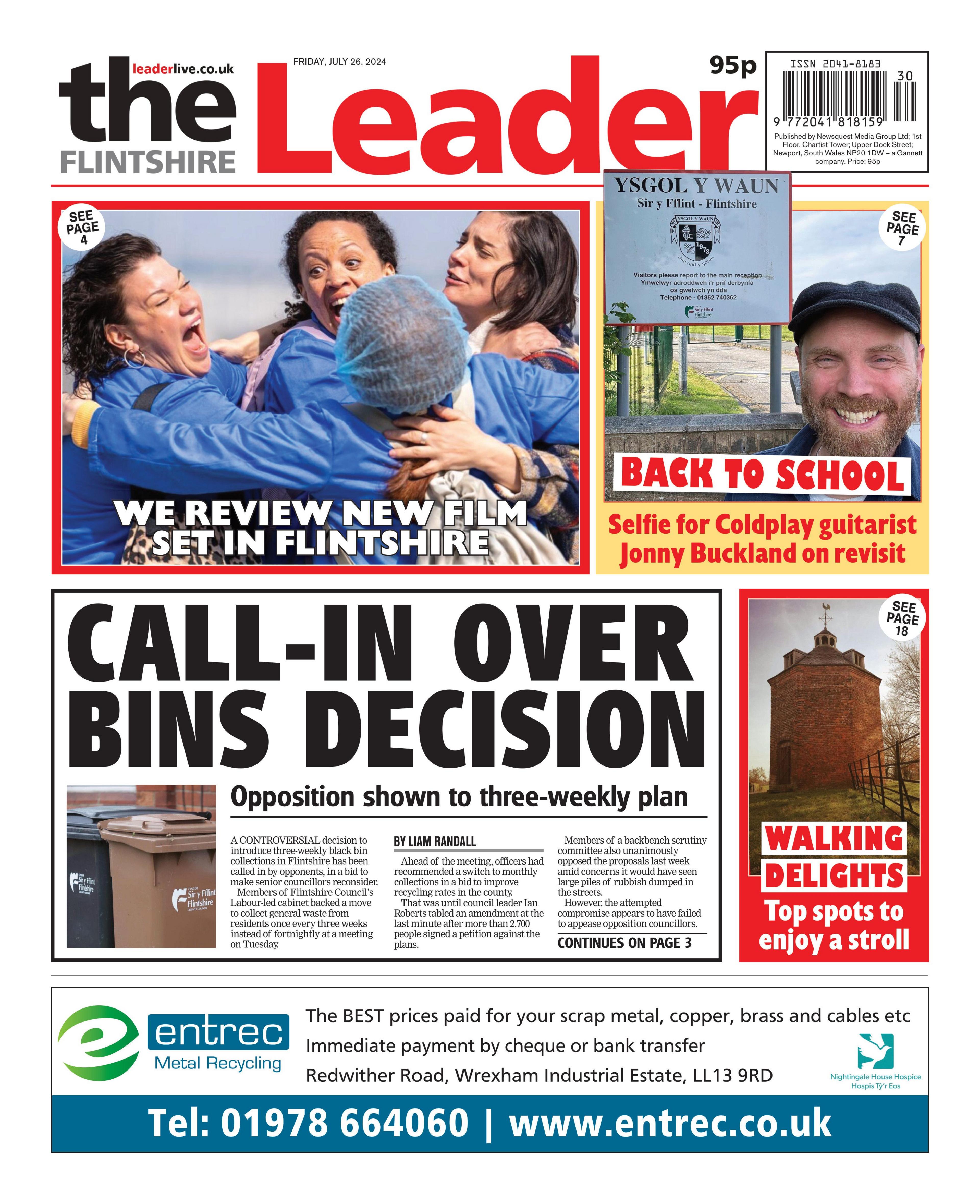 The Flintshire Leader front page