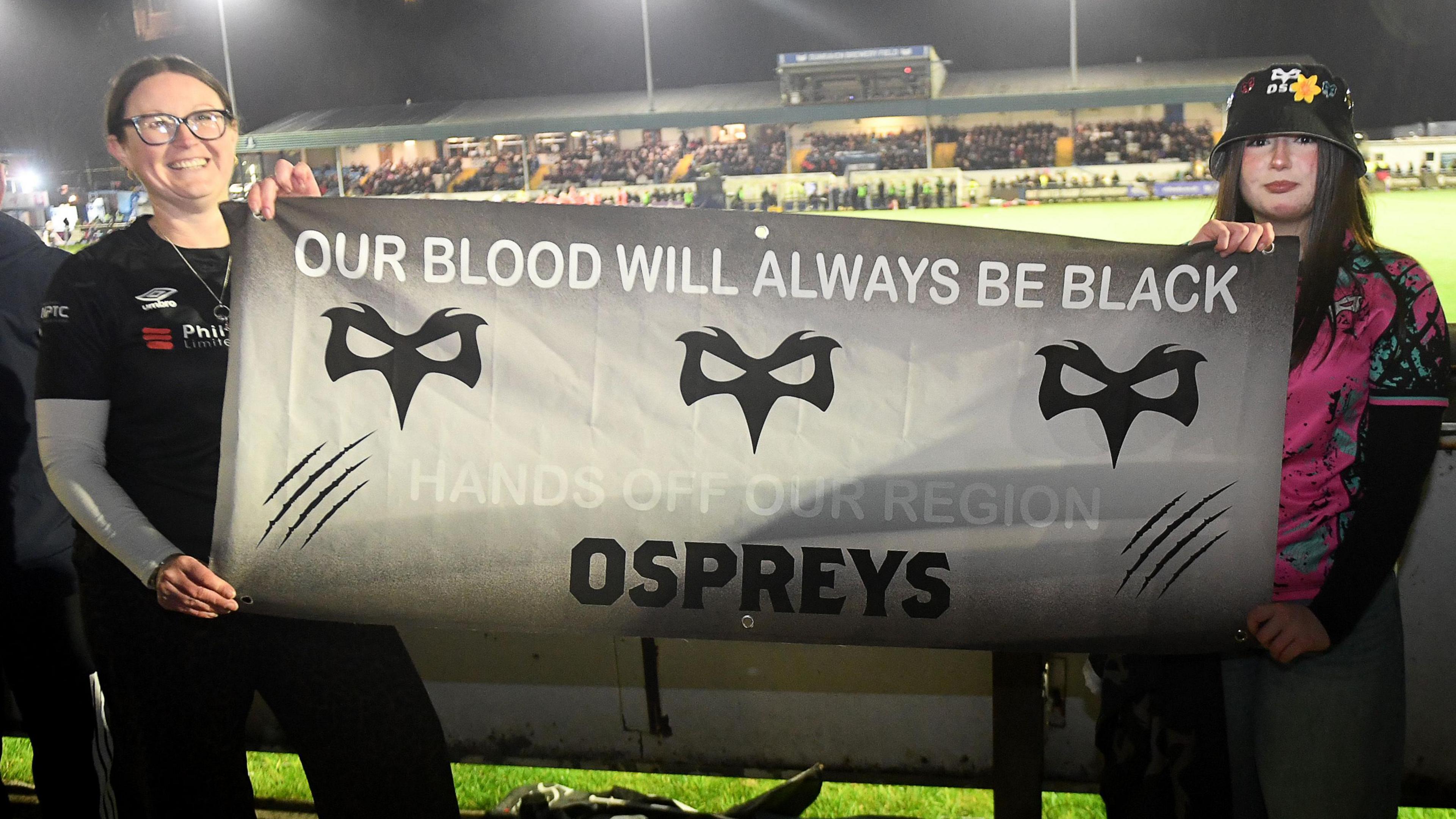 Ospreys fans showing their support for their side