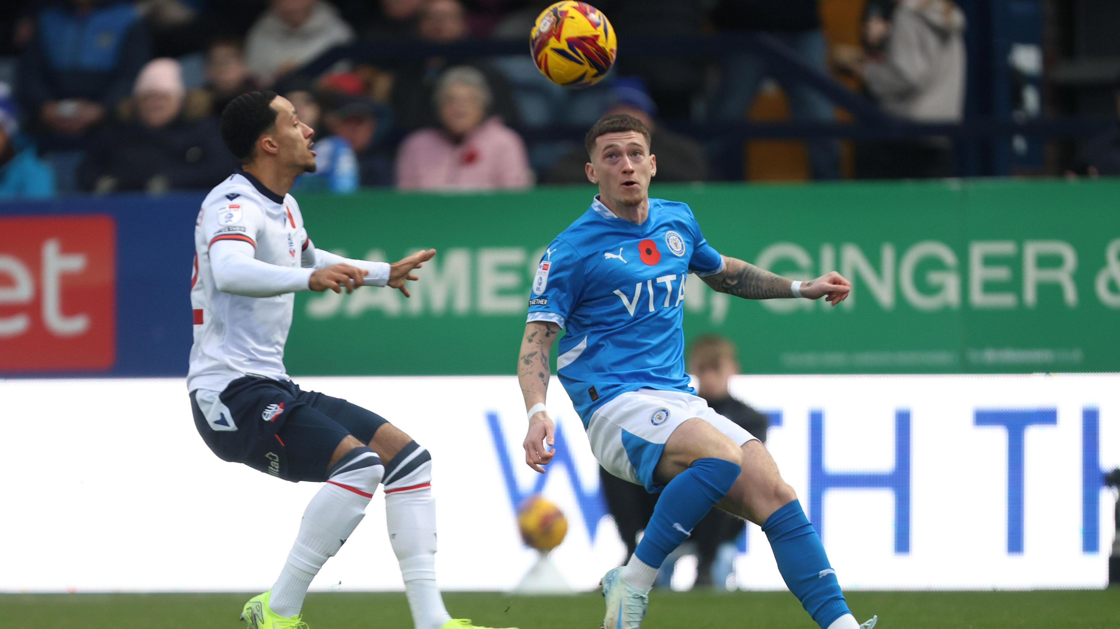 Louie Barry in action for Stockport earlier in the season