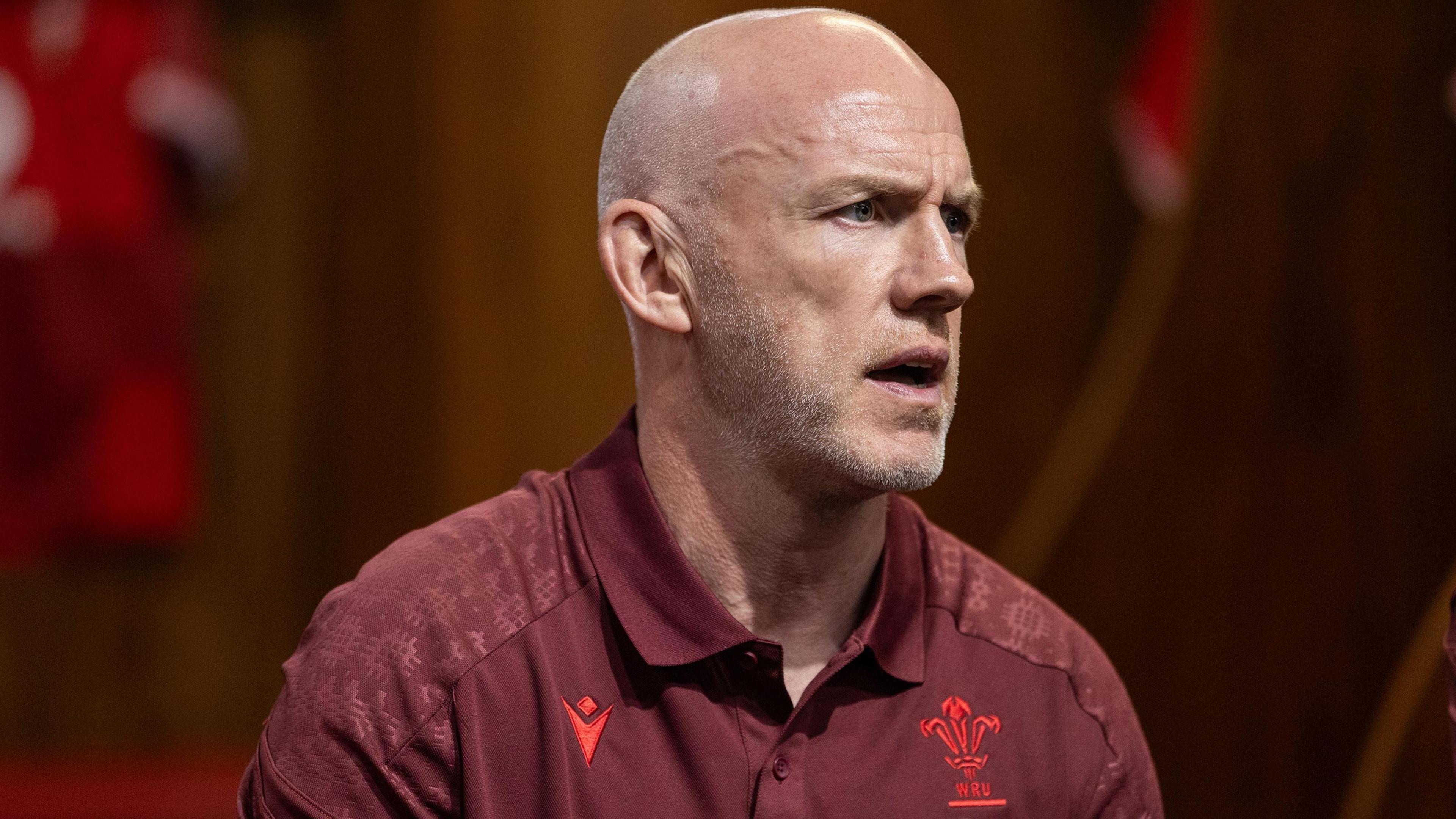 Wales head coach Steve Tandy speaks at a press conference