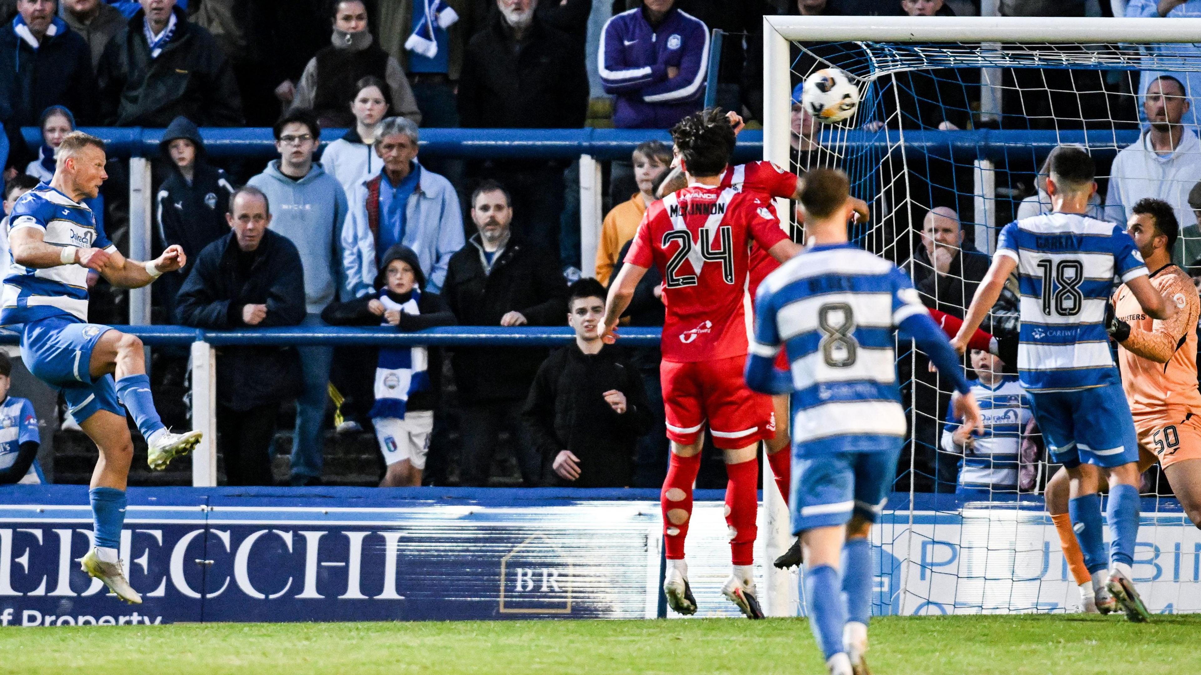 Curtis Main scores for Greenock Morton against Airdrieonians