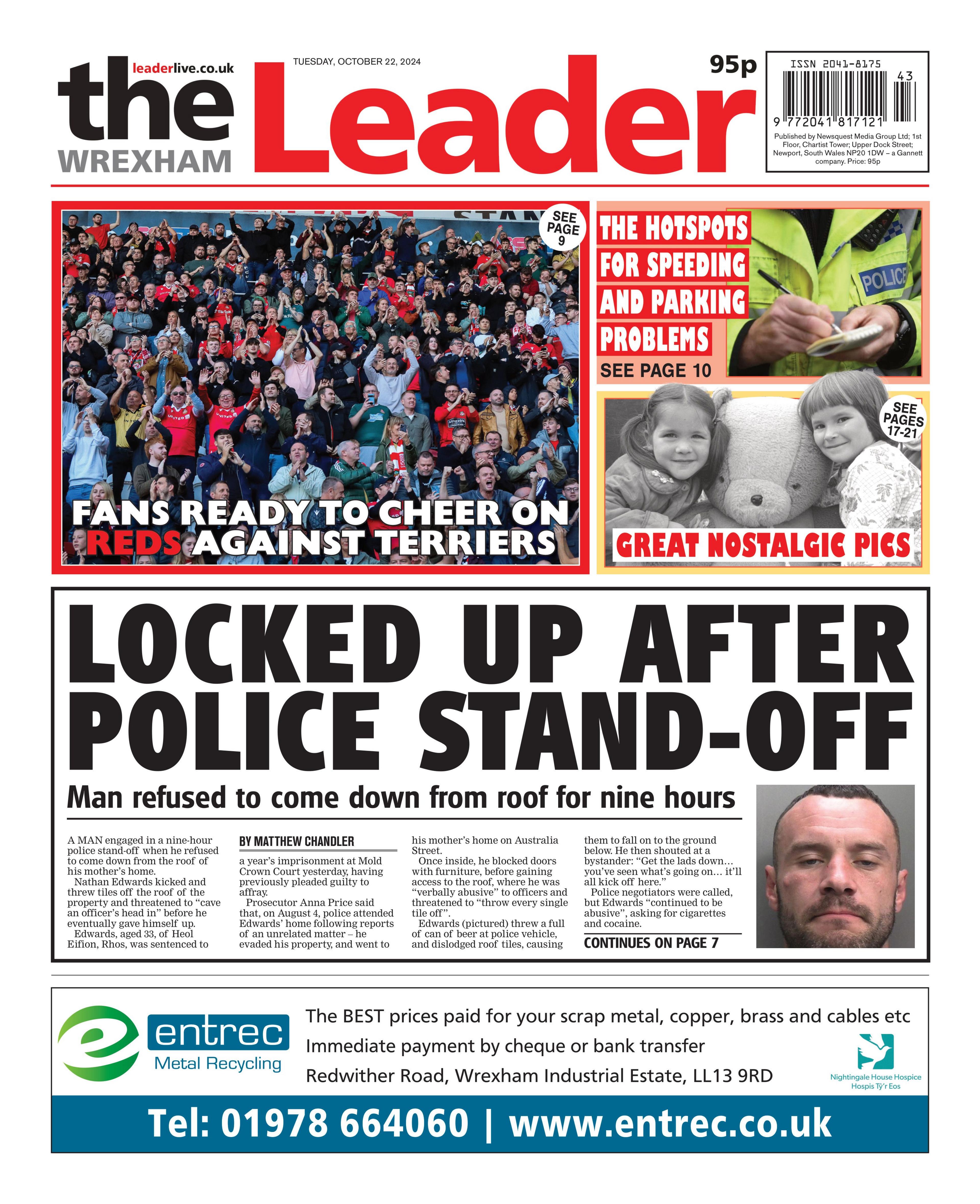 Wrexham Leader front page 