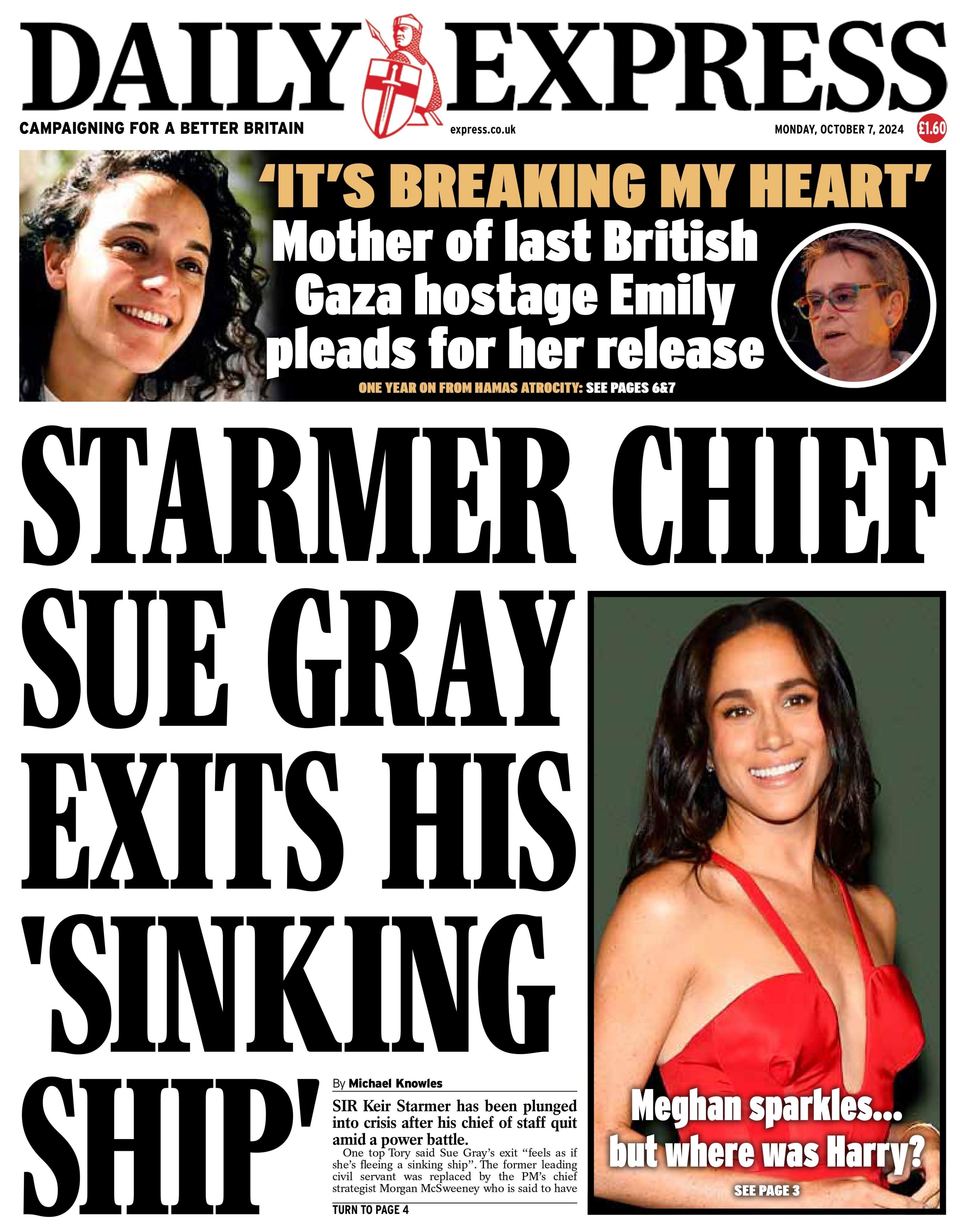 Daily Express front page