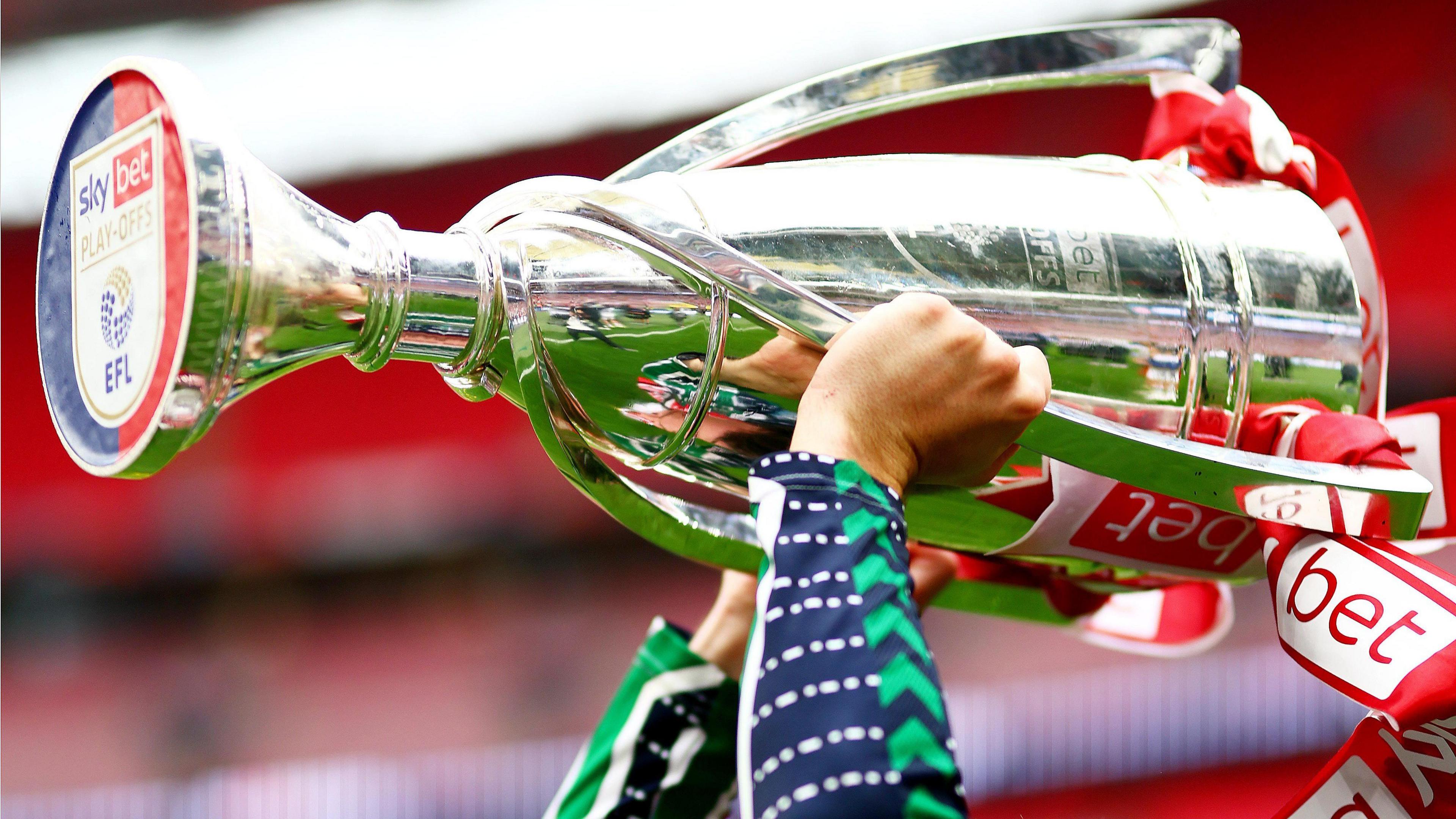 Championship play-off final trophy lifted