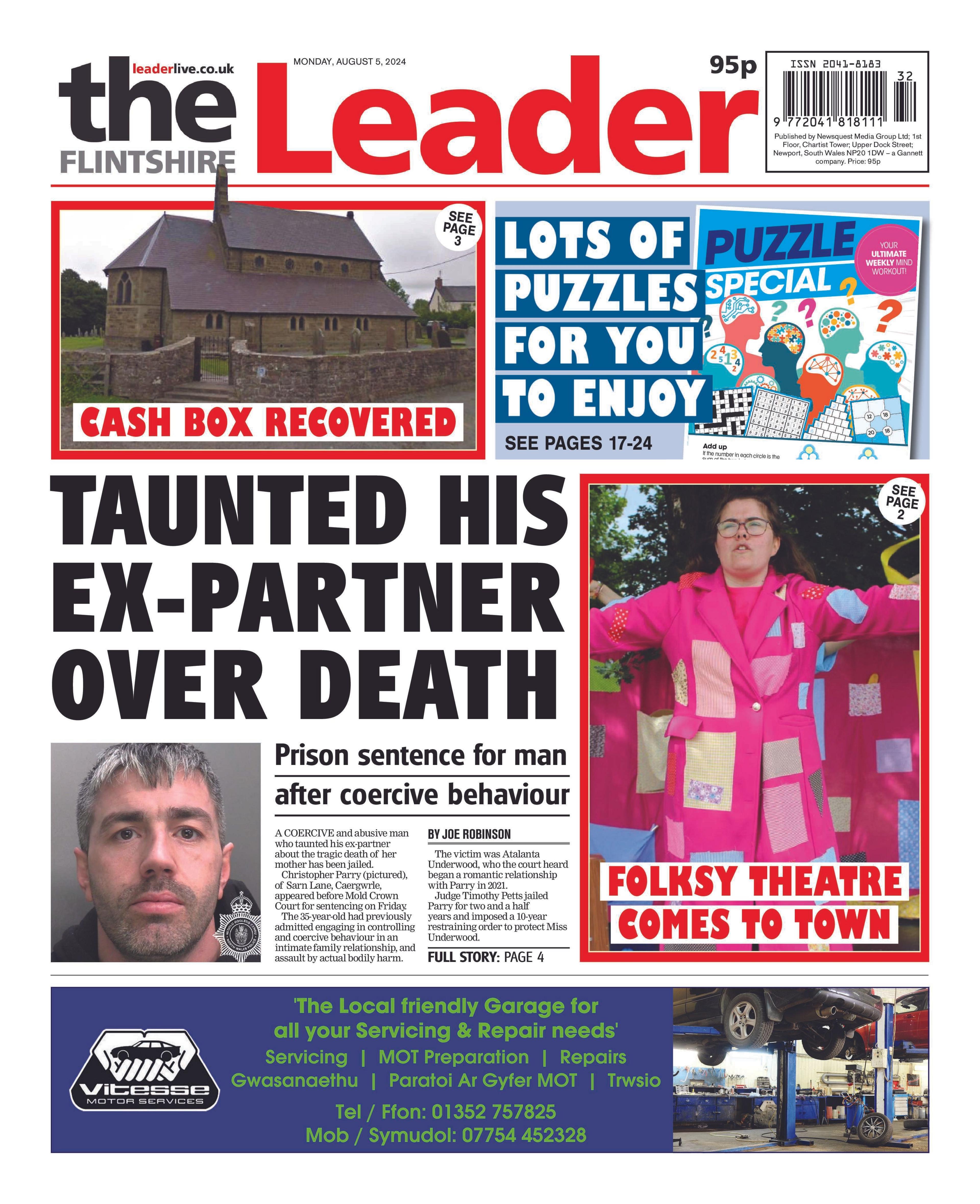 The Flintshire Leader front page