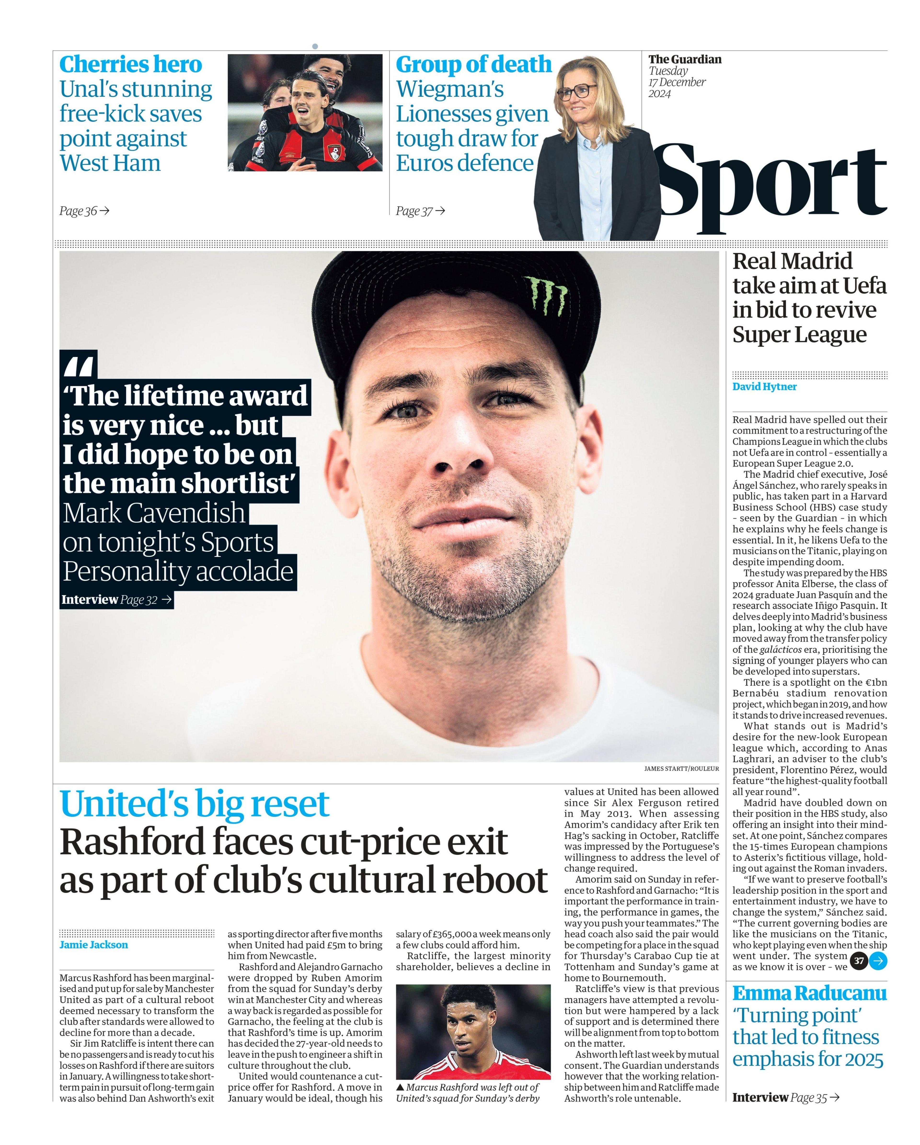 Guardian back page