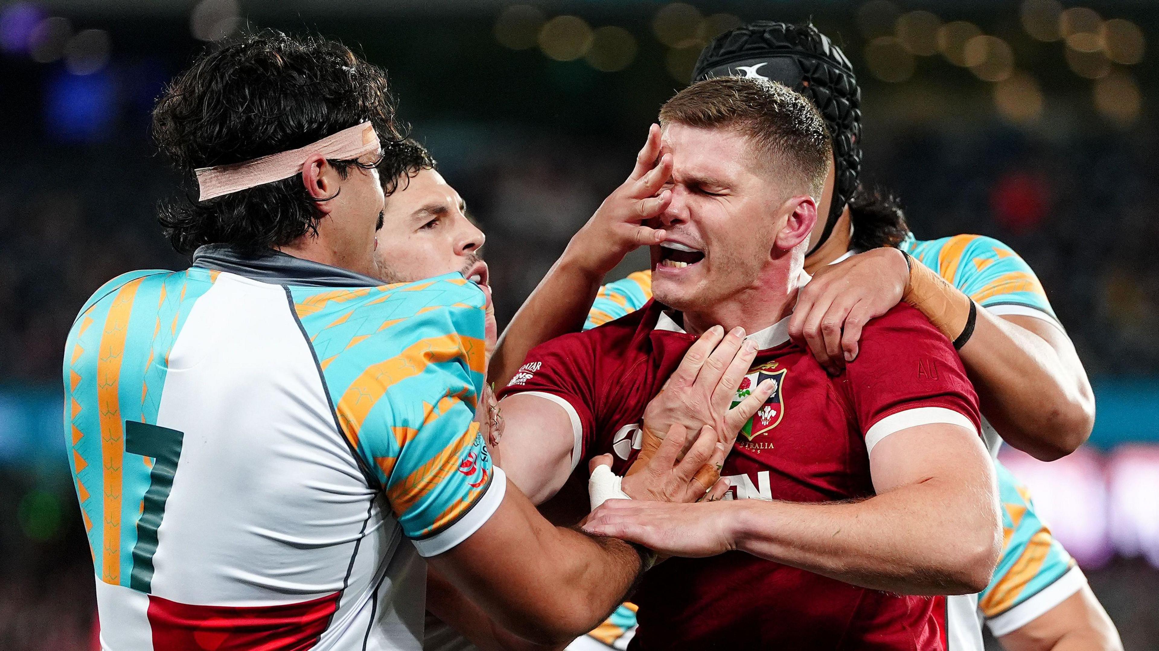 Owen Farrell fronts up to Pasifika's Charlie Gamble