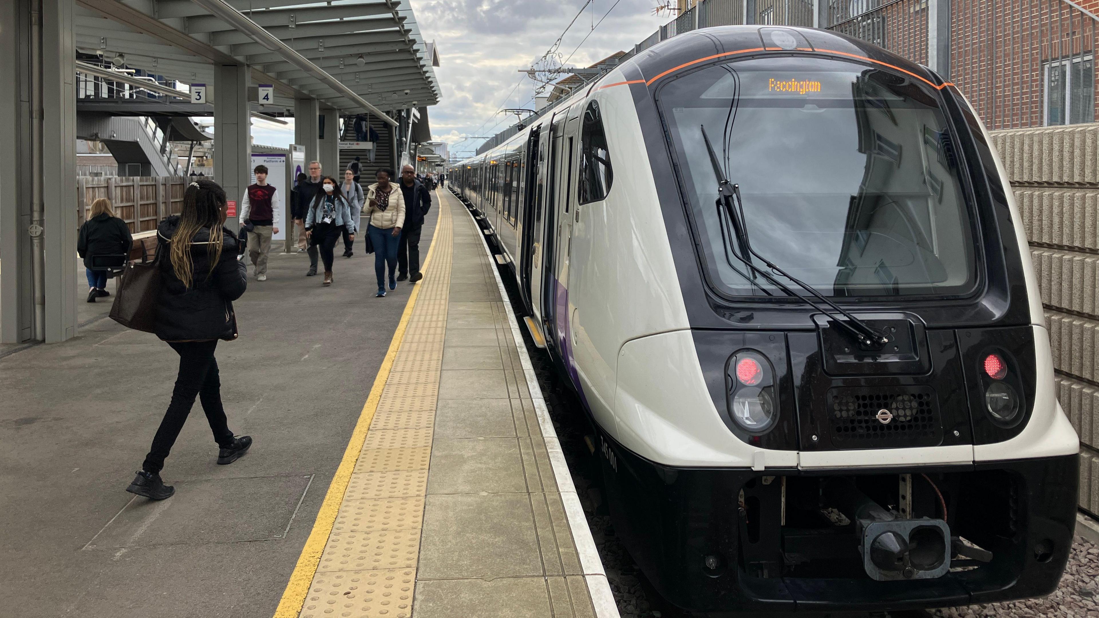 Elizabeth line train at platform