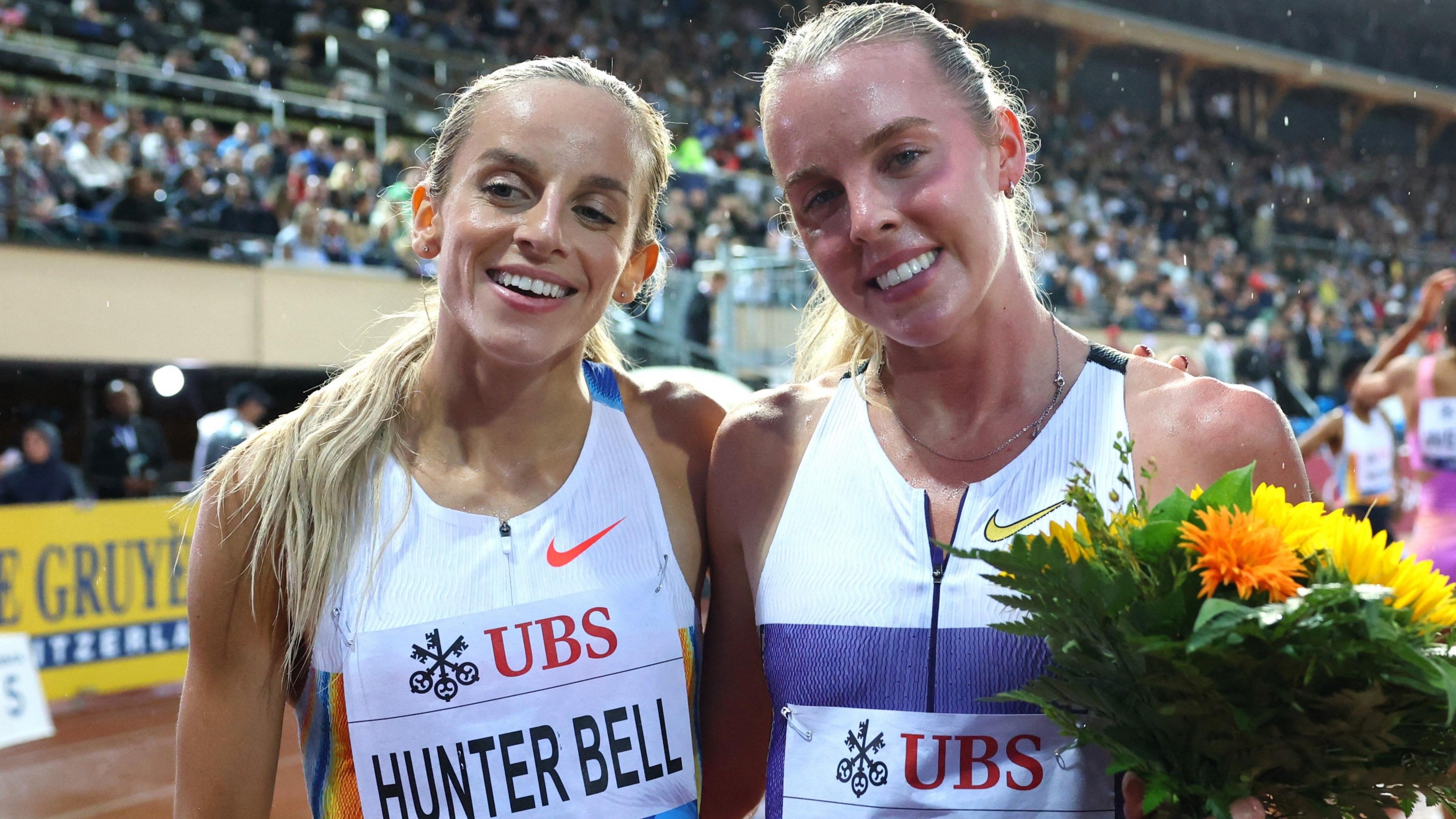 Georgia Hunter Bell and Keely Hodgkinson at the Lausanne Diamond League last month