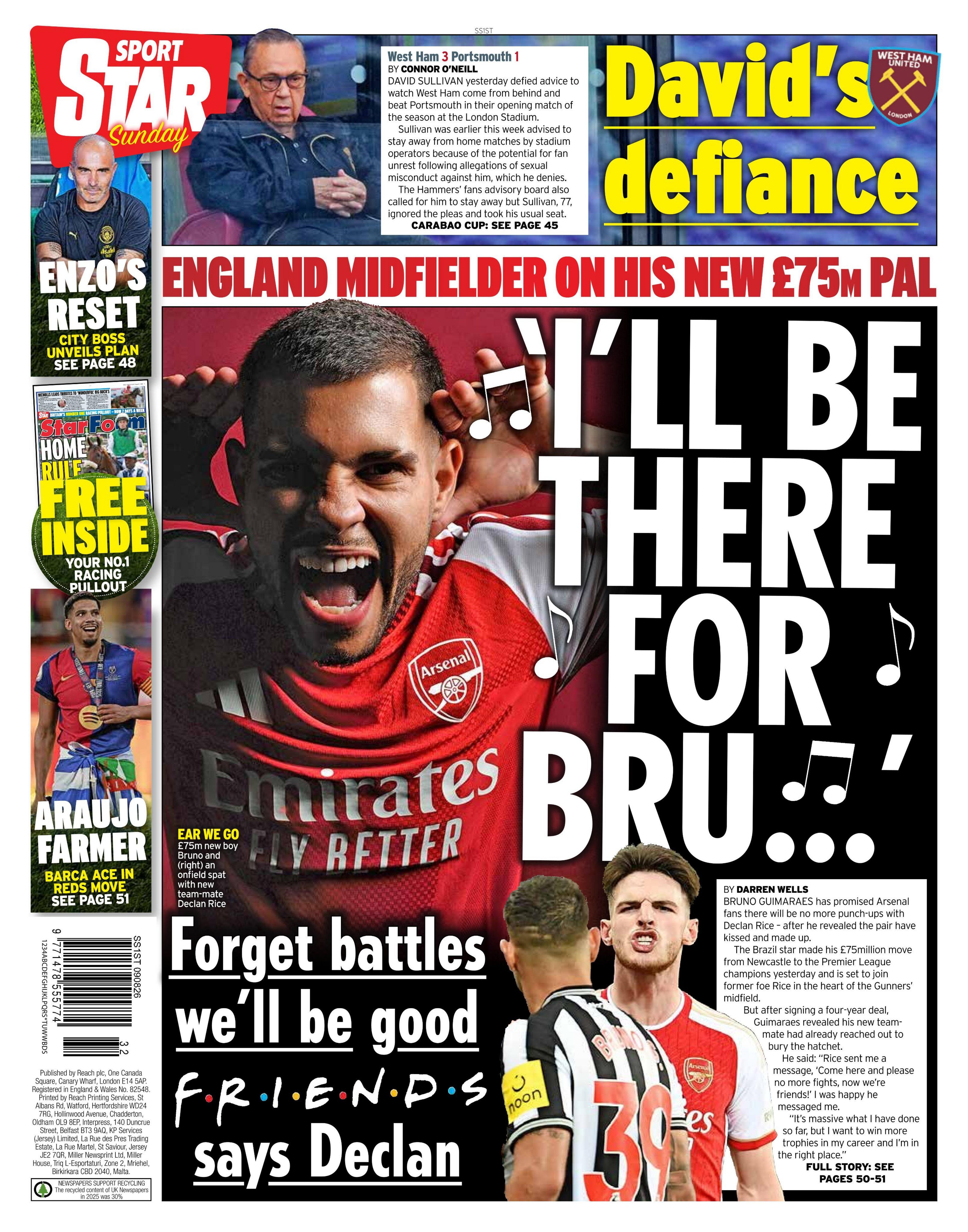 Back page of the Daily Star Sunday on 9 August 2026