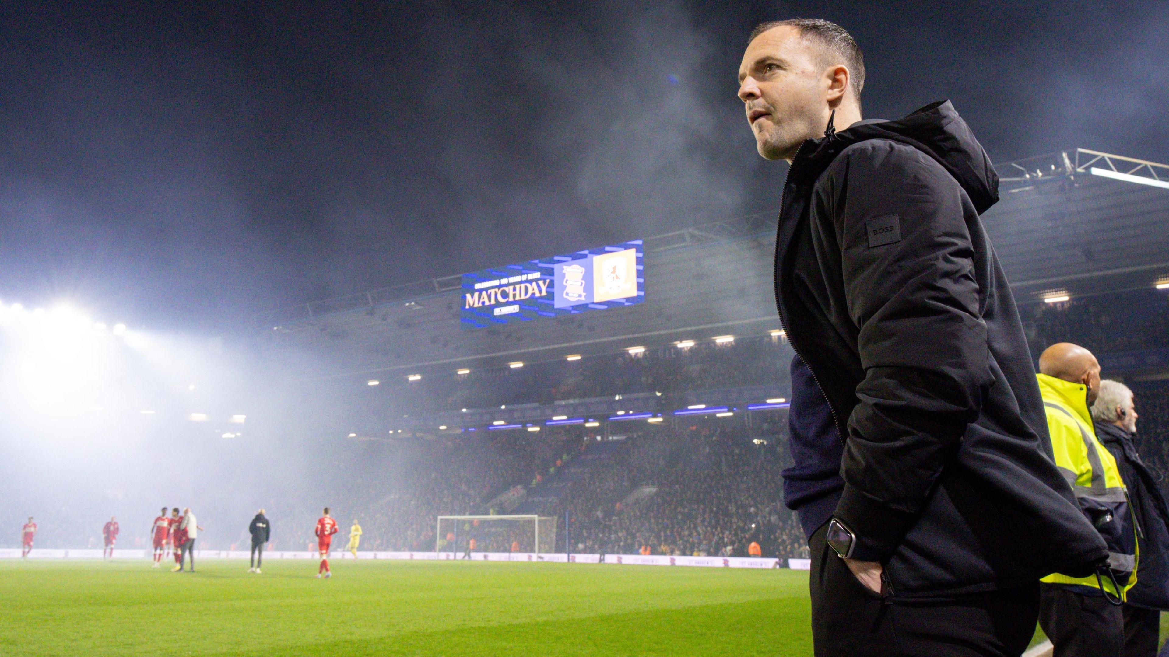 Chris Davies on the touchline