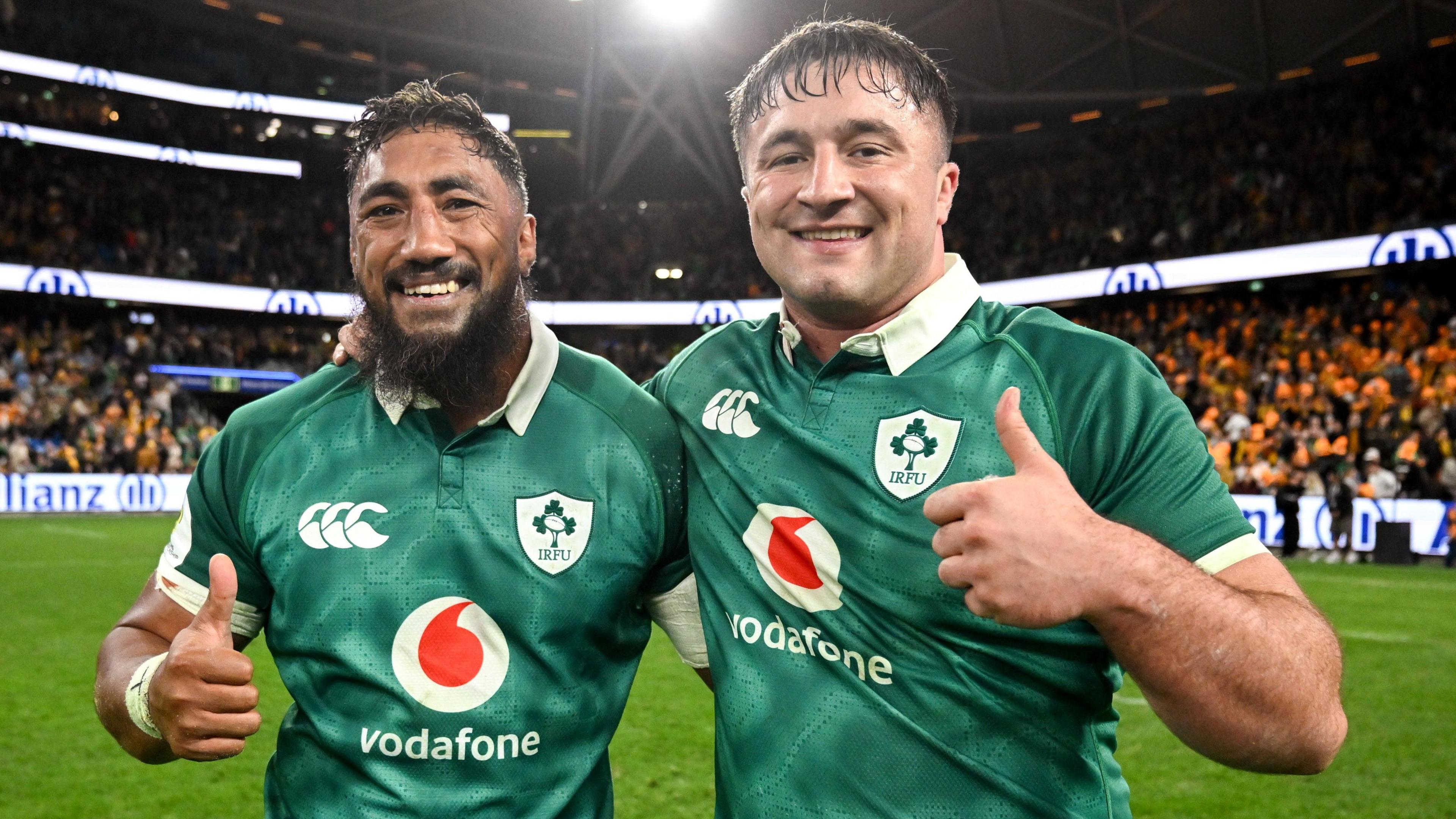 Bundee Aki and Thomas Clarkson