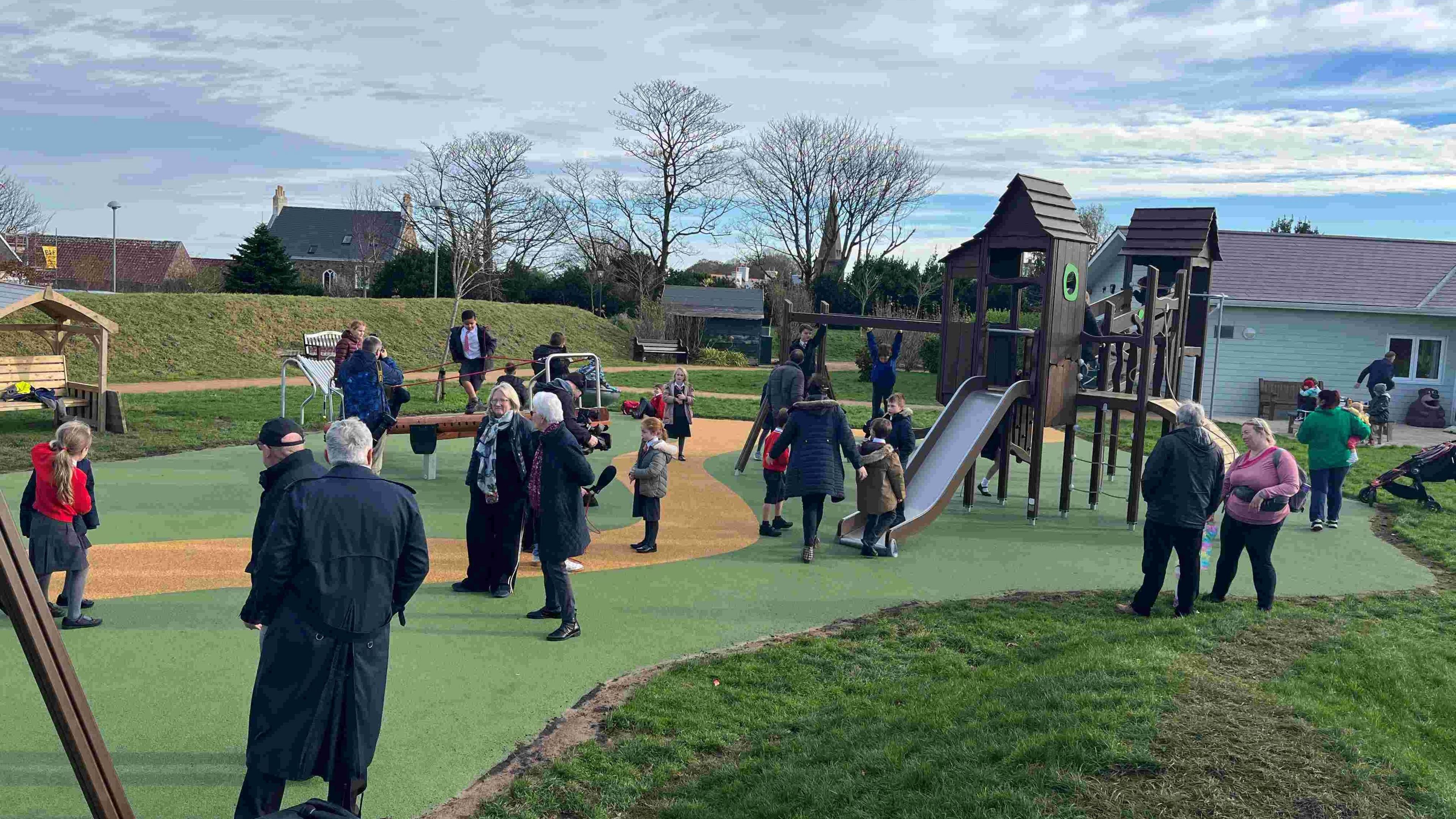 People standing in a park