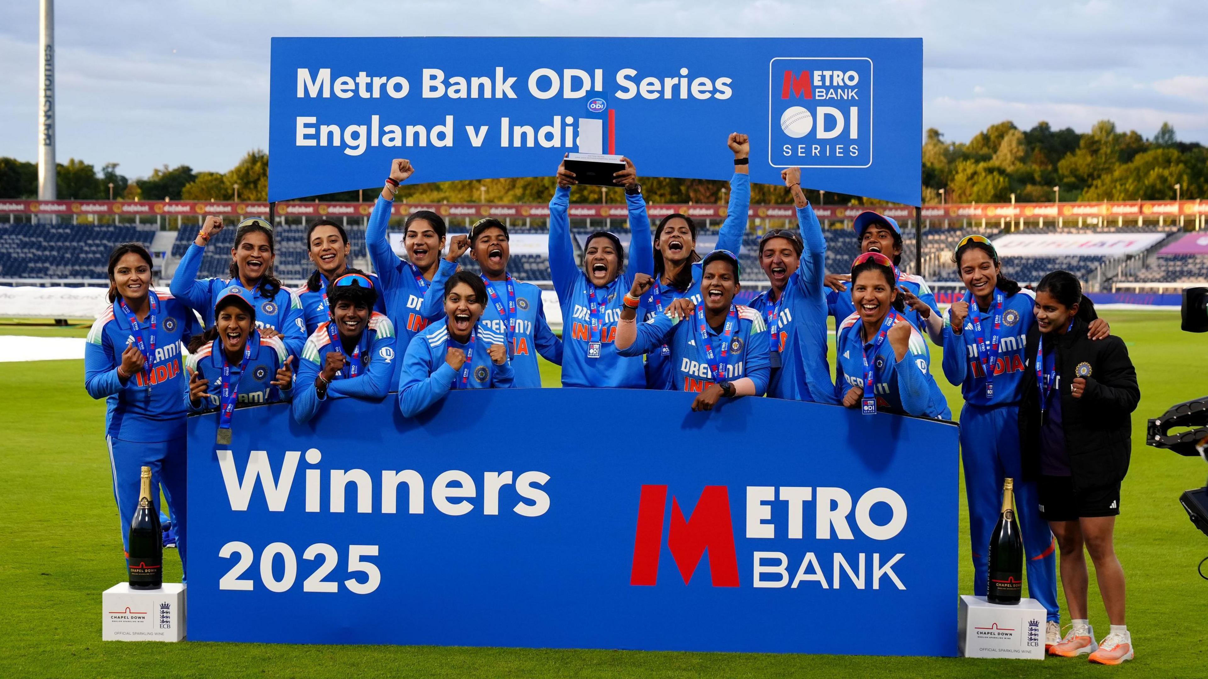 India with the ODI series trophy