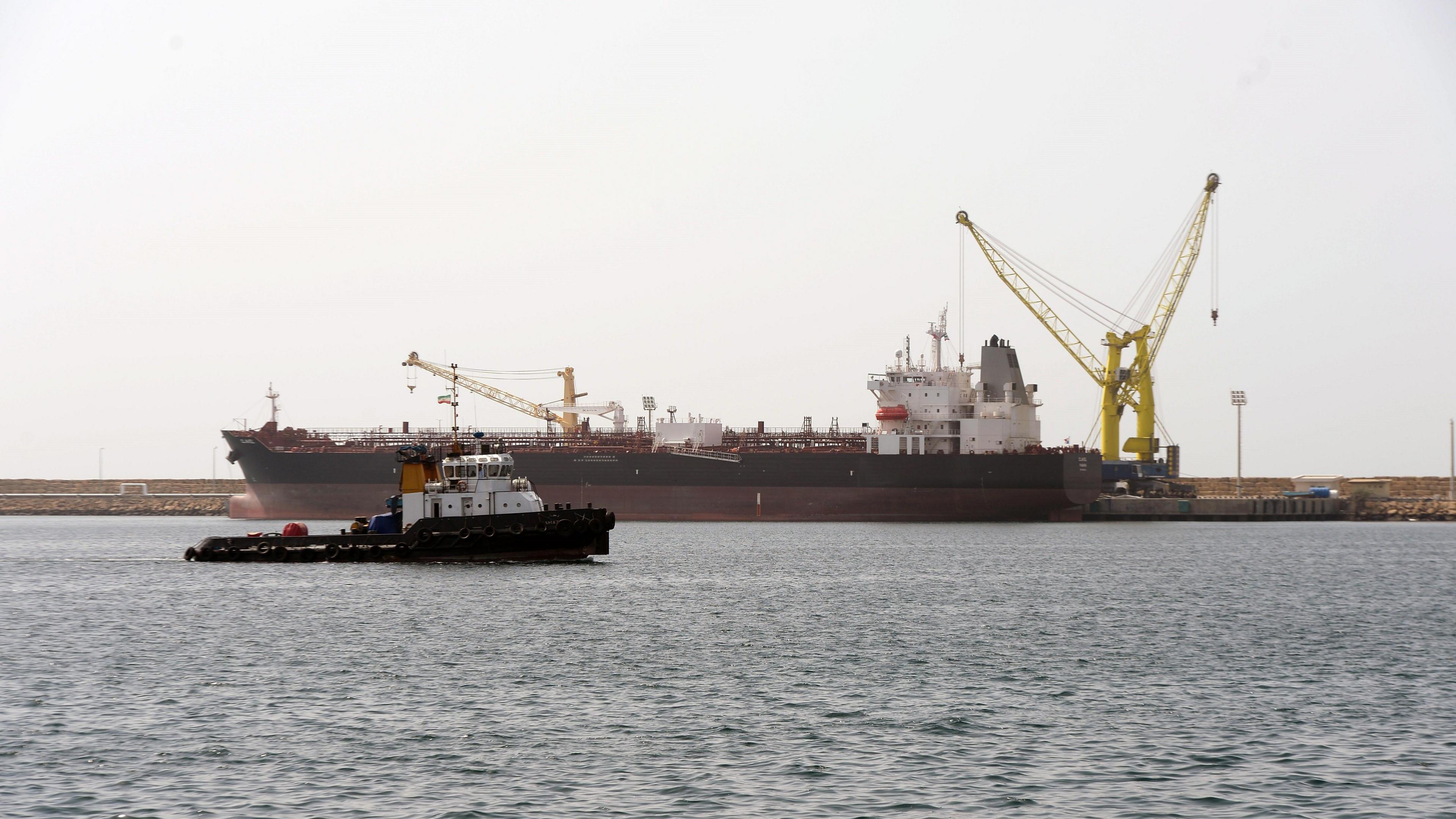  A cargo vessel is seen at Chabahar seaport during an inauguration ceremony for the first export convoy to India via Iran in Chabahar, Iran on February 25, 2019.