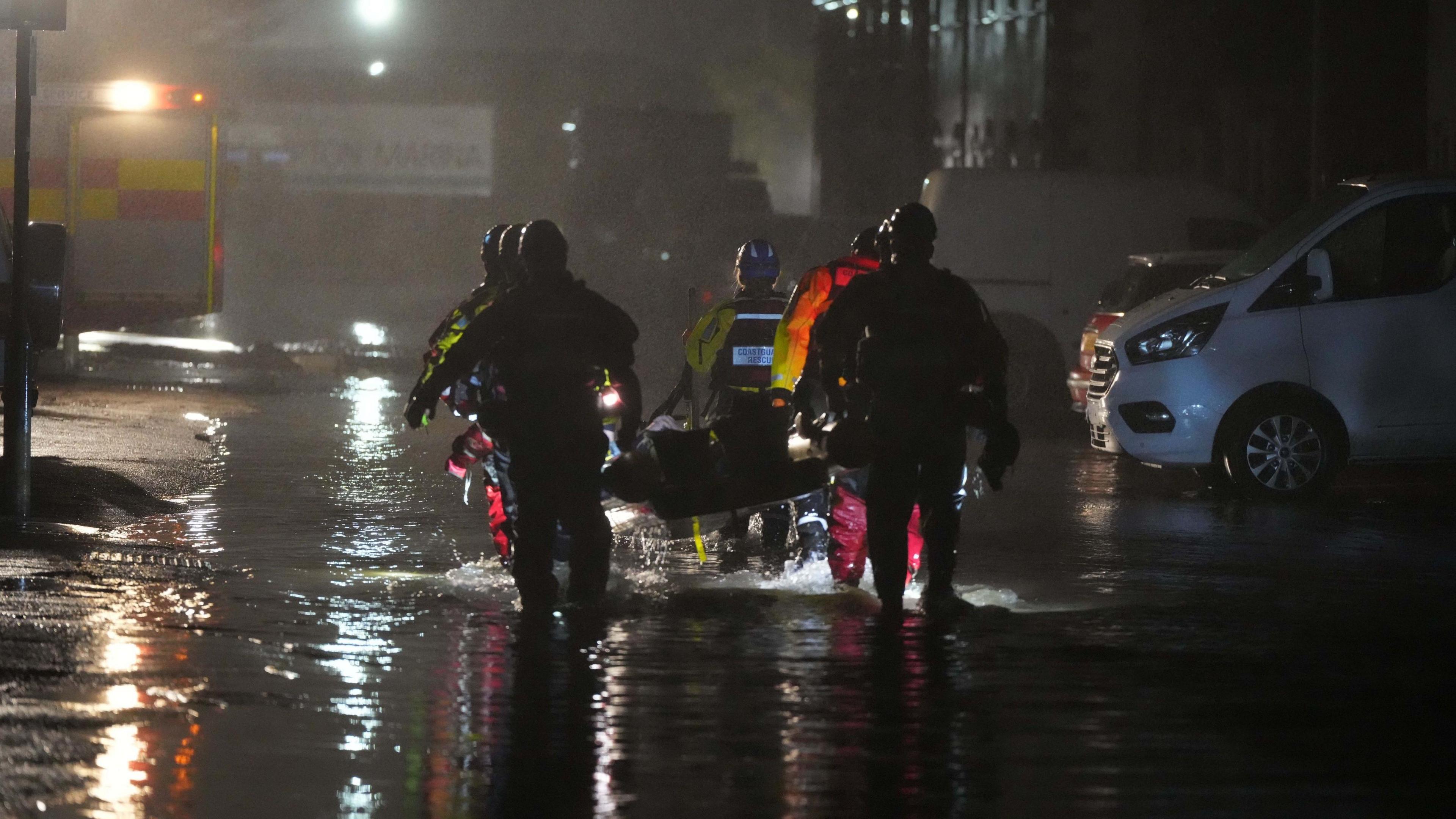 Emergency crews dealing with flooding in Littlehampton