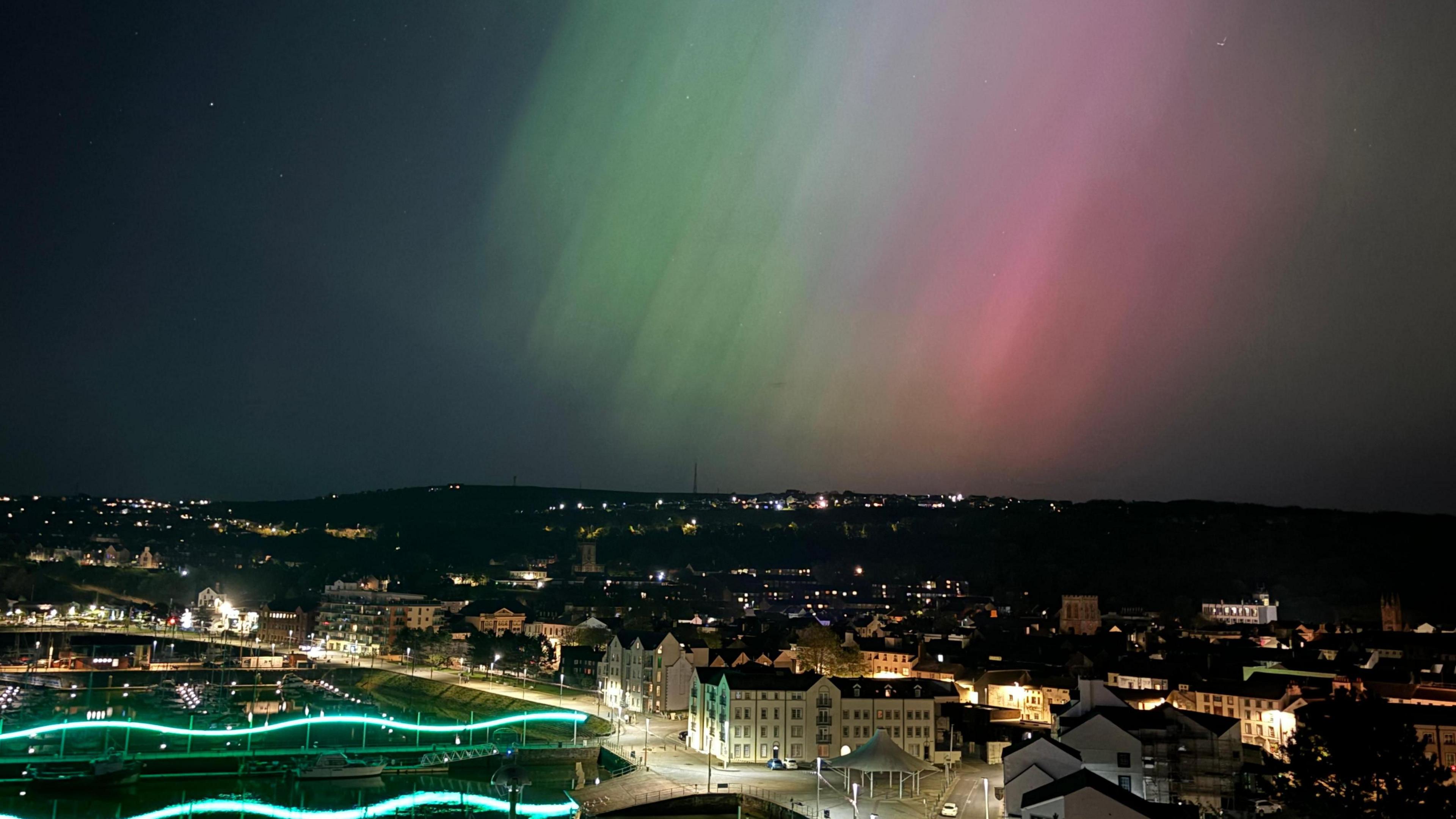 Lights above a town