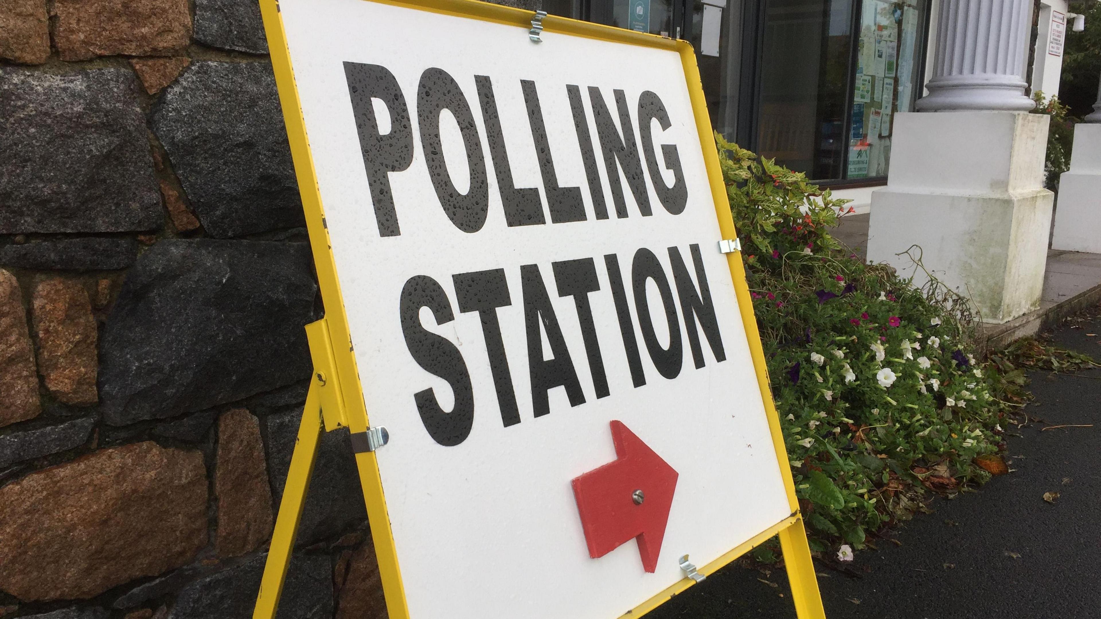 Polling station sign