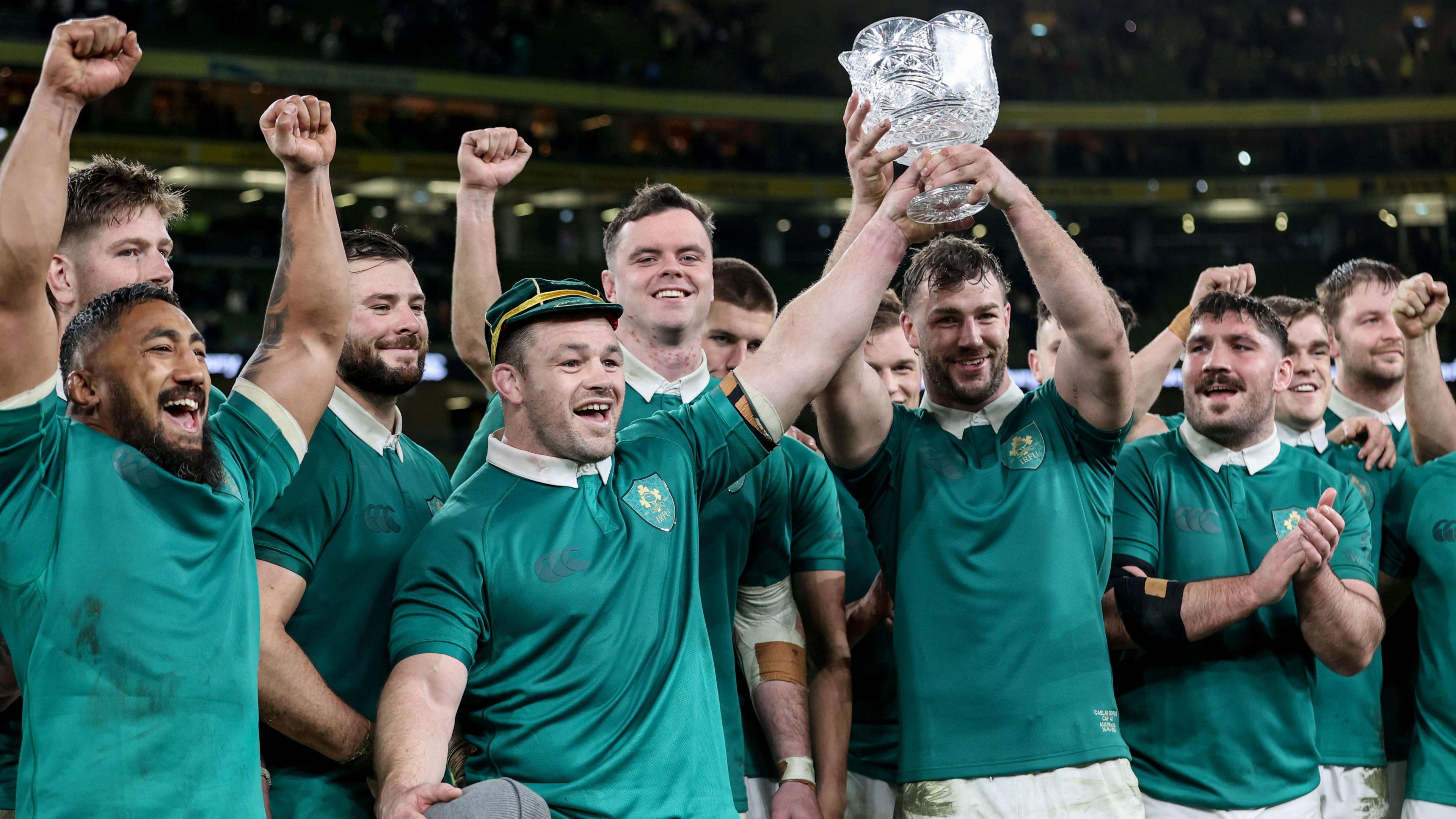 Ireland lift the Lansdowne Cup after beating Australia