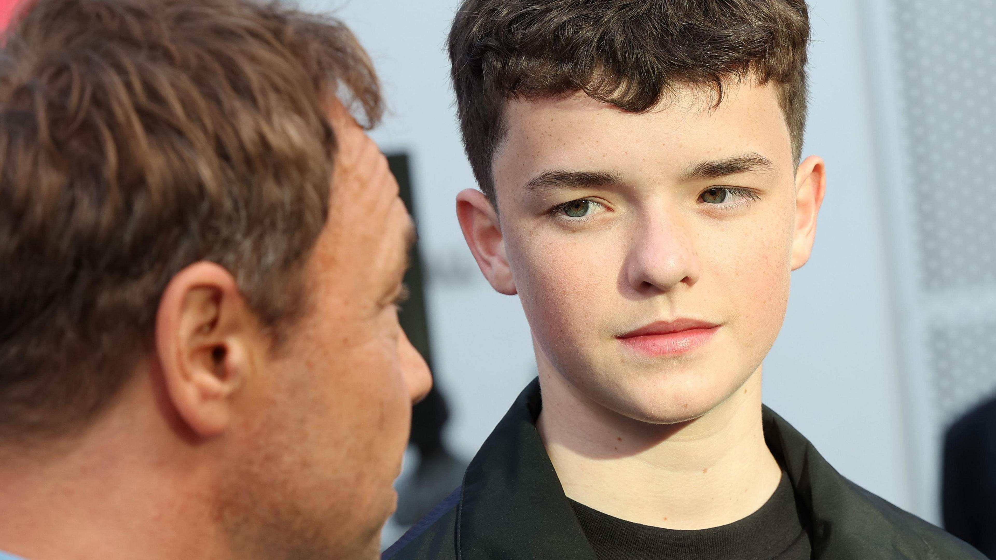 Stephen Graham (left) and Owen Cooper attend Netflix's Adolescence ATAS Event at Television Academy's Wolf Theatre at the Saban Media Center in North Hollywood, California.