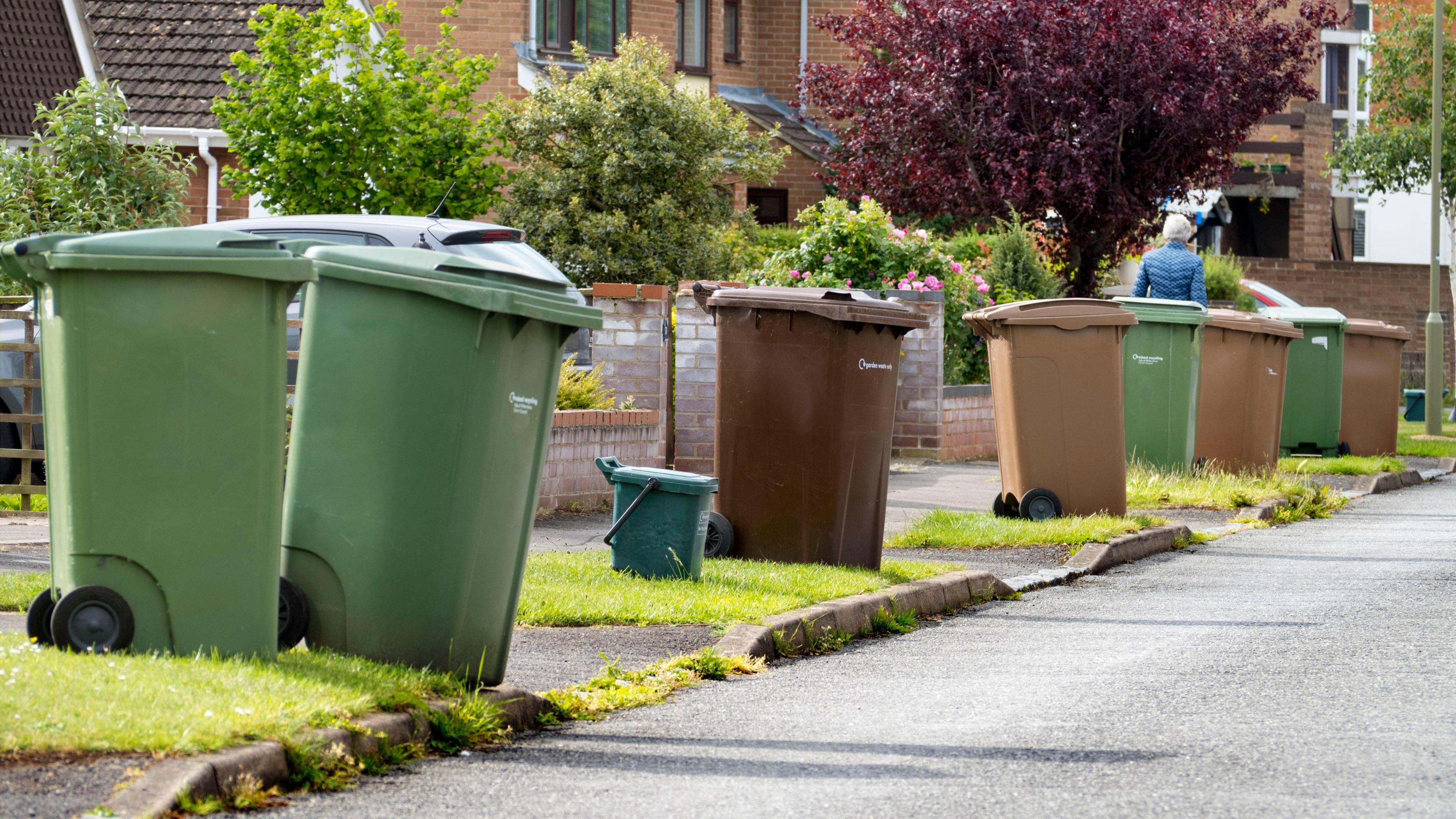 Bins on the pavement