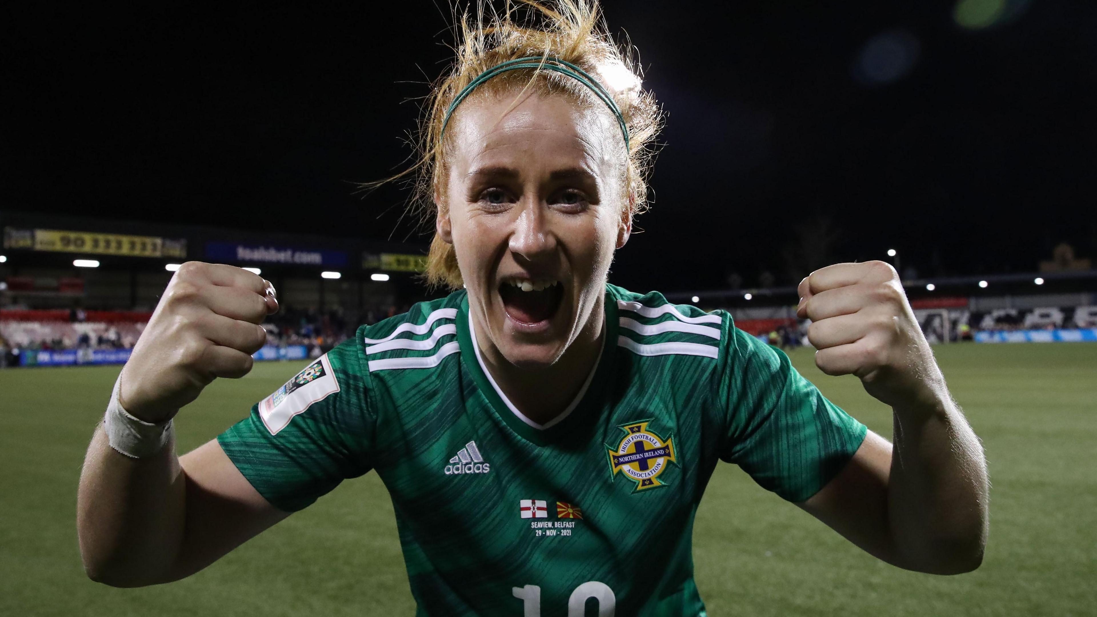 Rachel Furness became Northern Ireland's record goalscorer against North Macedonia in November 2021