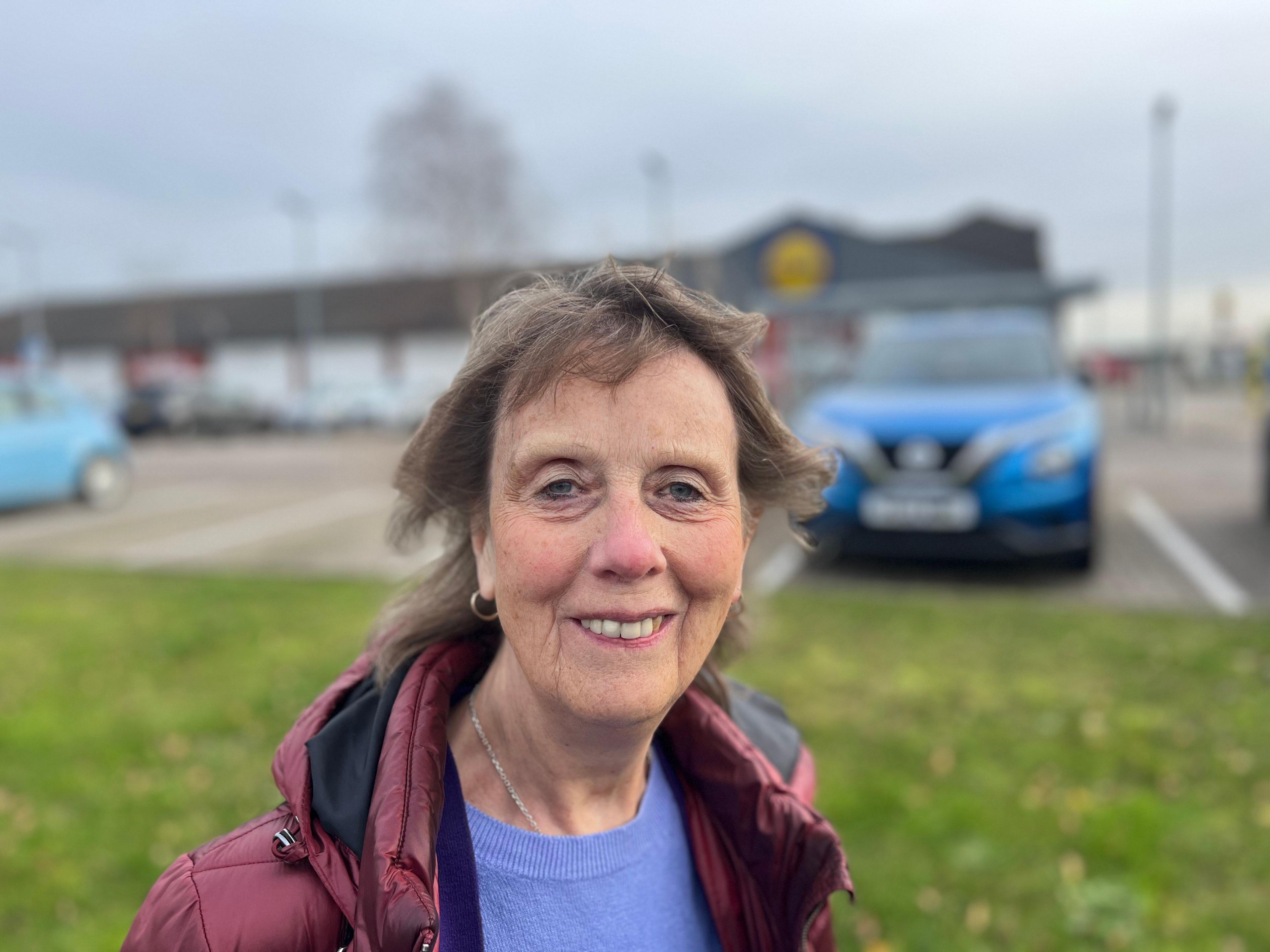 A shopper pictured outside Lidl in Victoria Road, Netherfield.