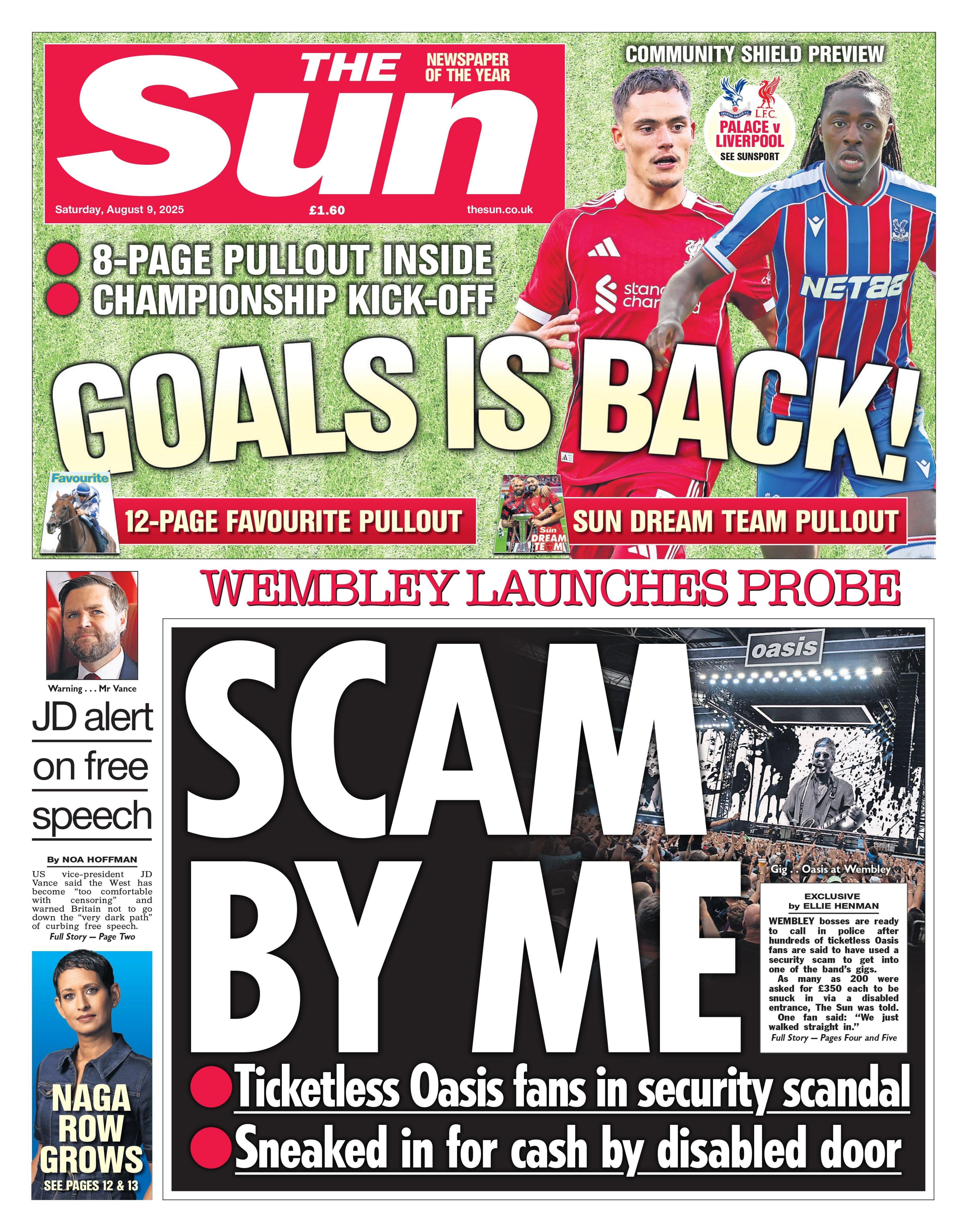 The headline on the front page of the Sun reads: "Scam by me".