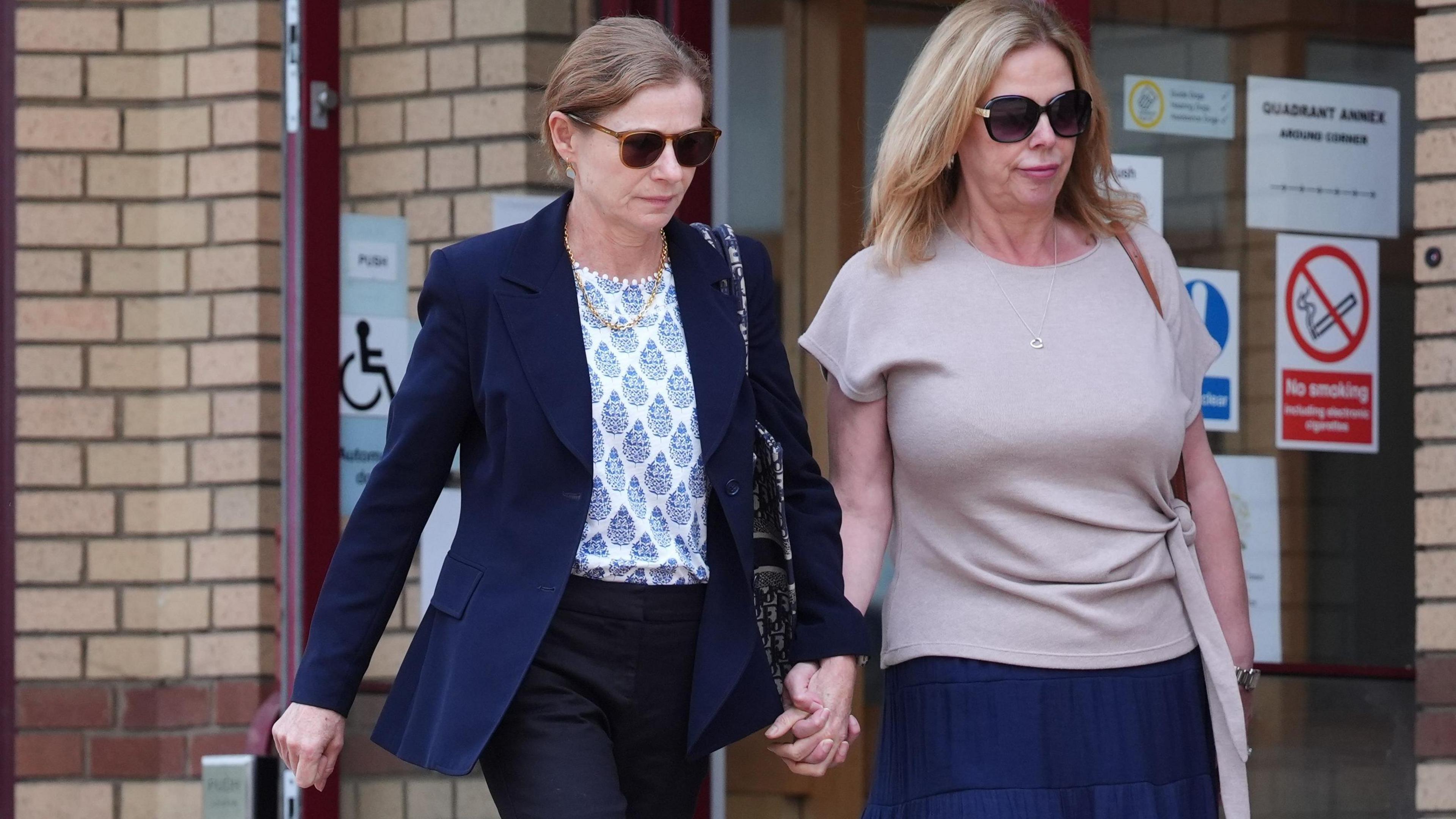 Amanda Thorpe outside Surrey Coroner's Court, Woking for the inquest into the death of her husband, former England cricketer Graham Thorpe.