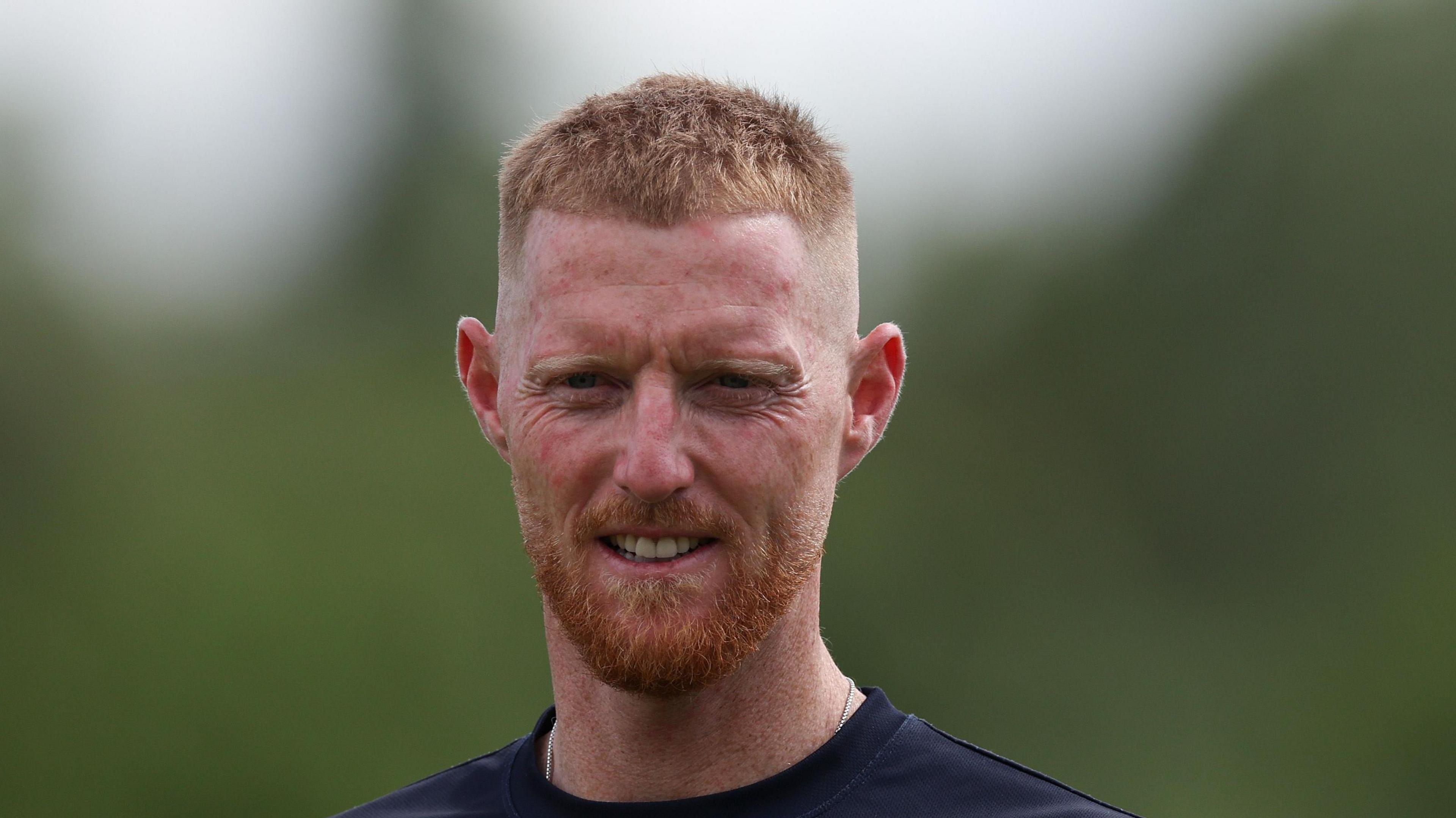 Ben Stokes wearing a navy blue Durham T-shirt