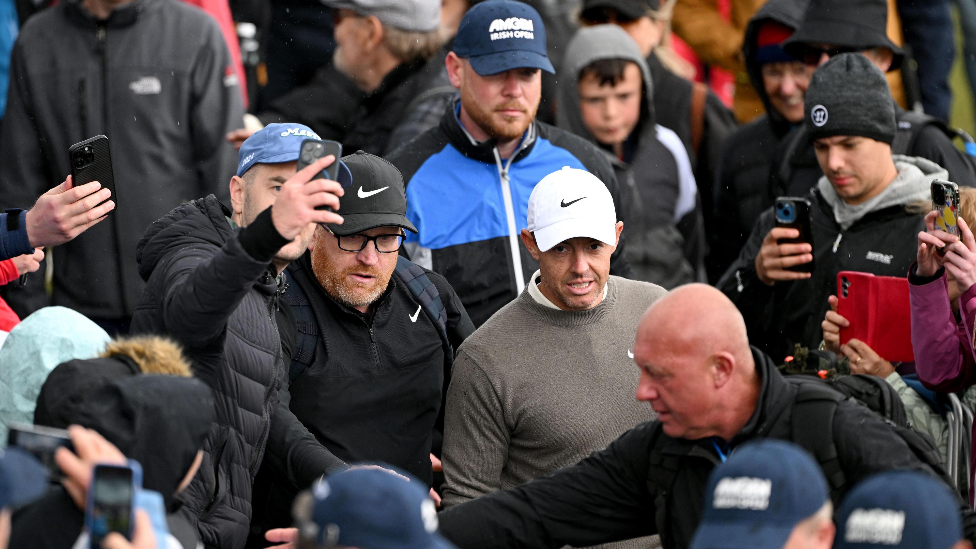 McIlroy wades through the crowd at Royal County Down 