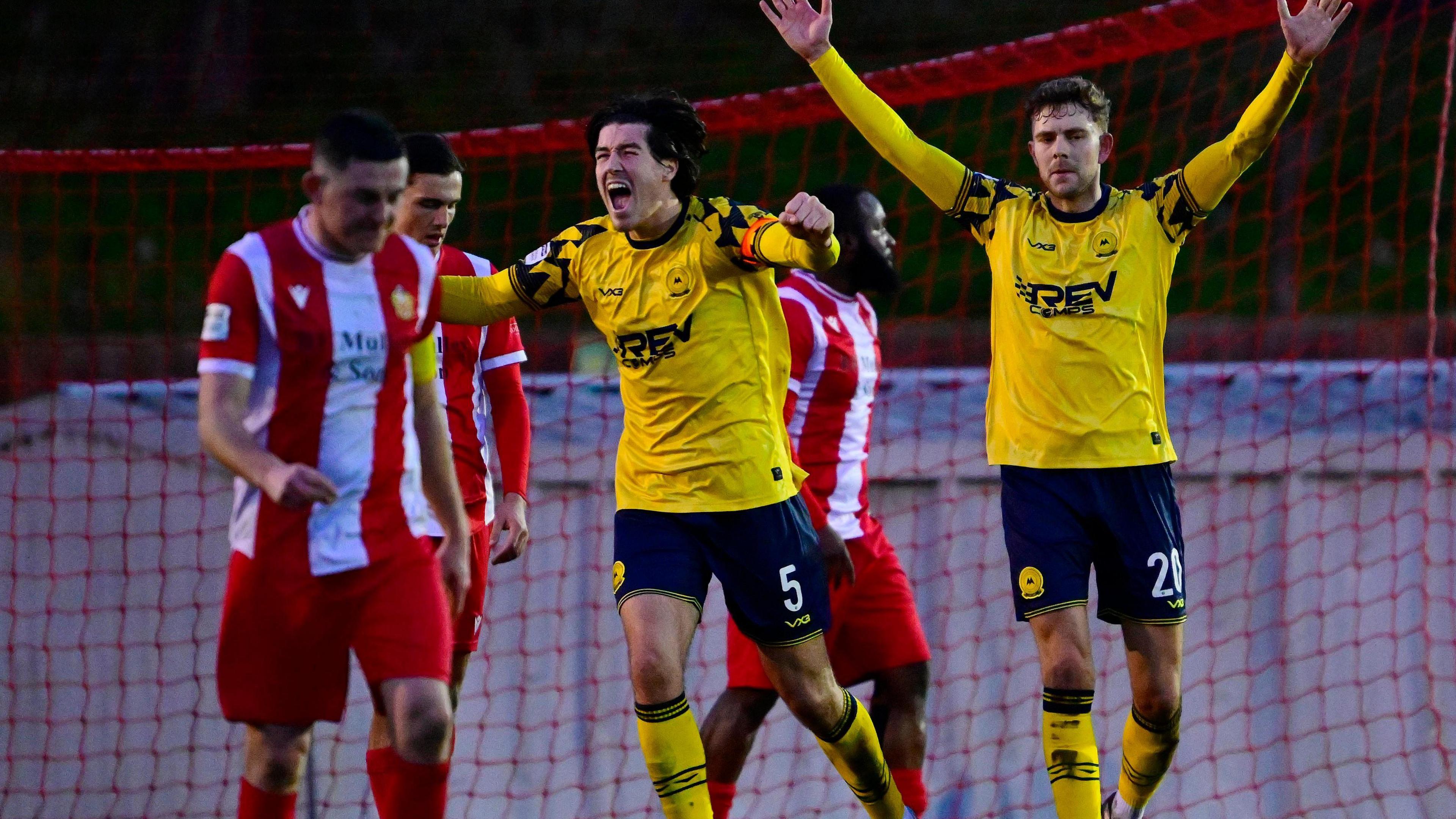 Torquay United celebrate beating Hornchurch