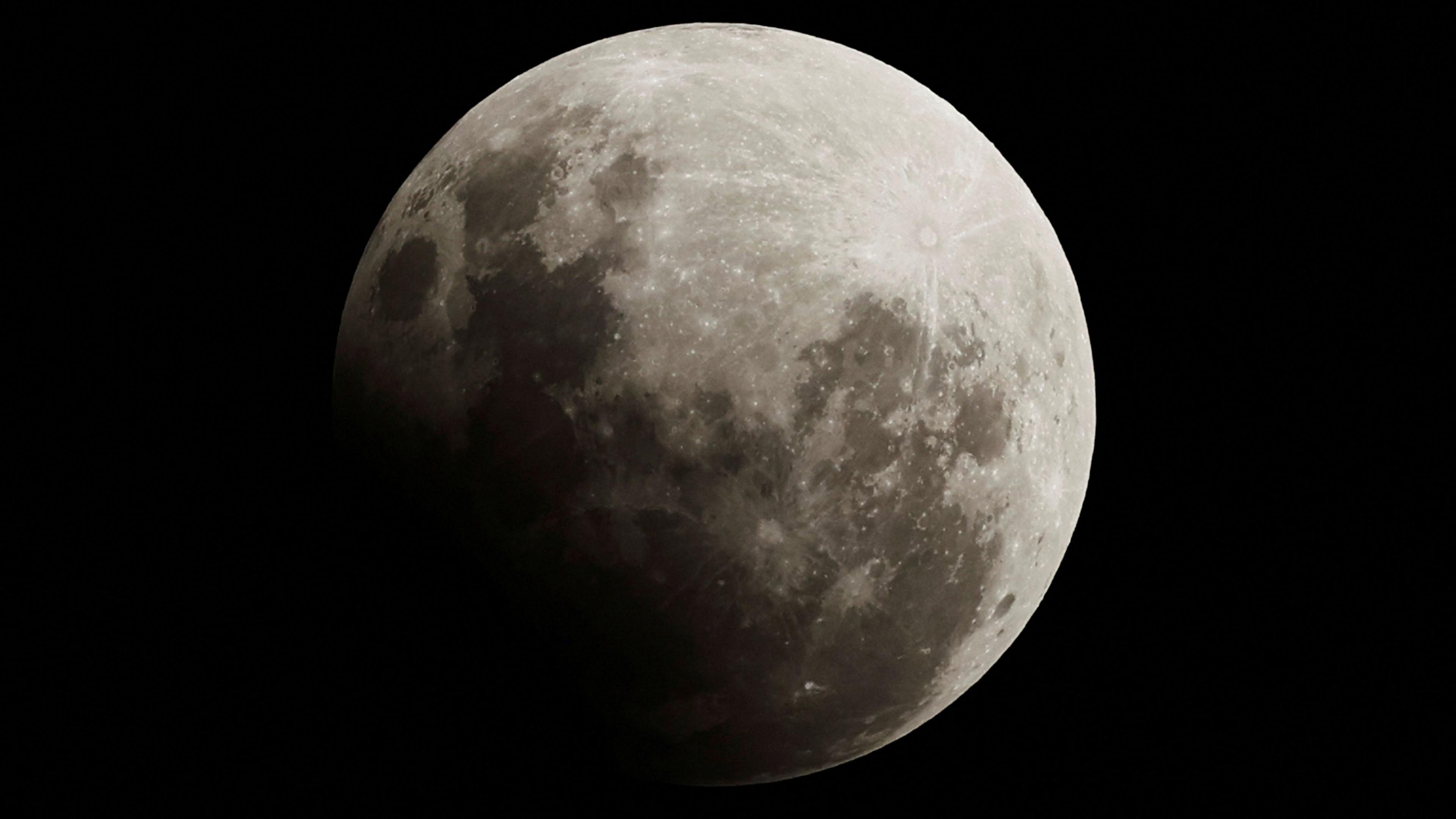 A partial lunar eclipse is seen in Brasilia, Brazil September 17, 2024.