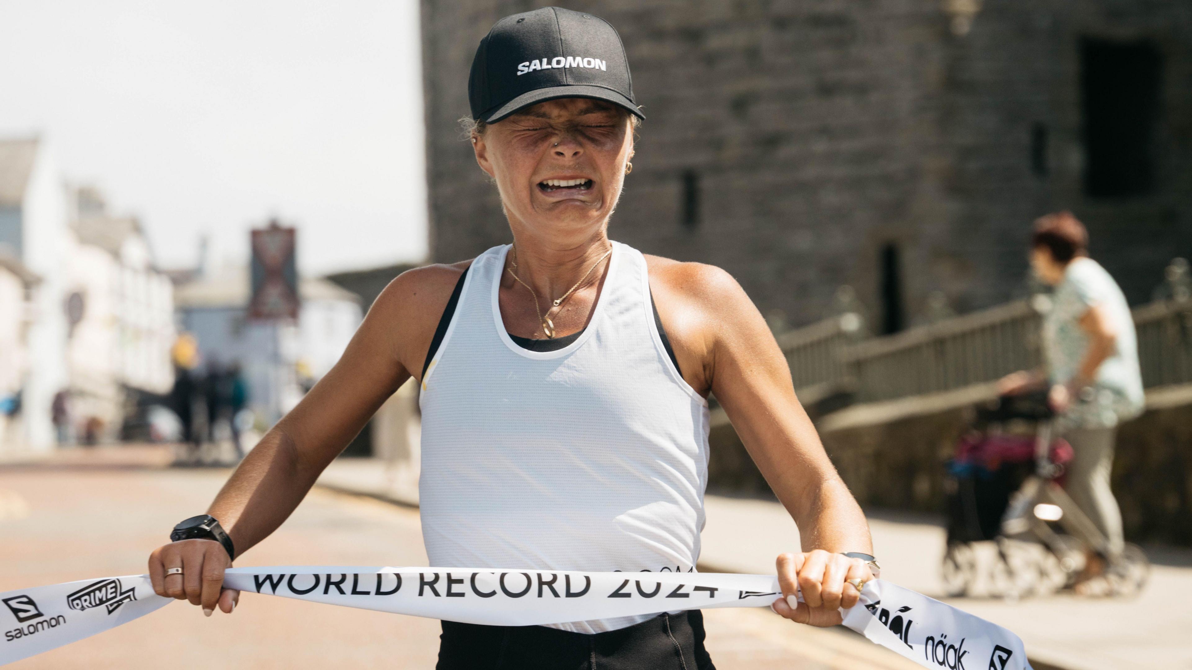 Imogen Boddy at the finish line