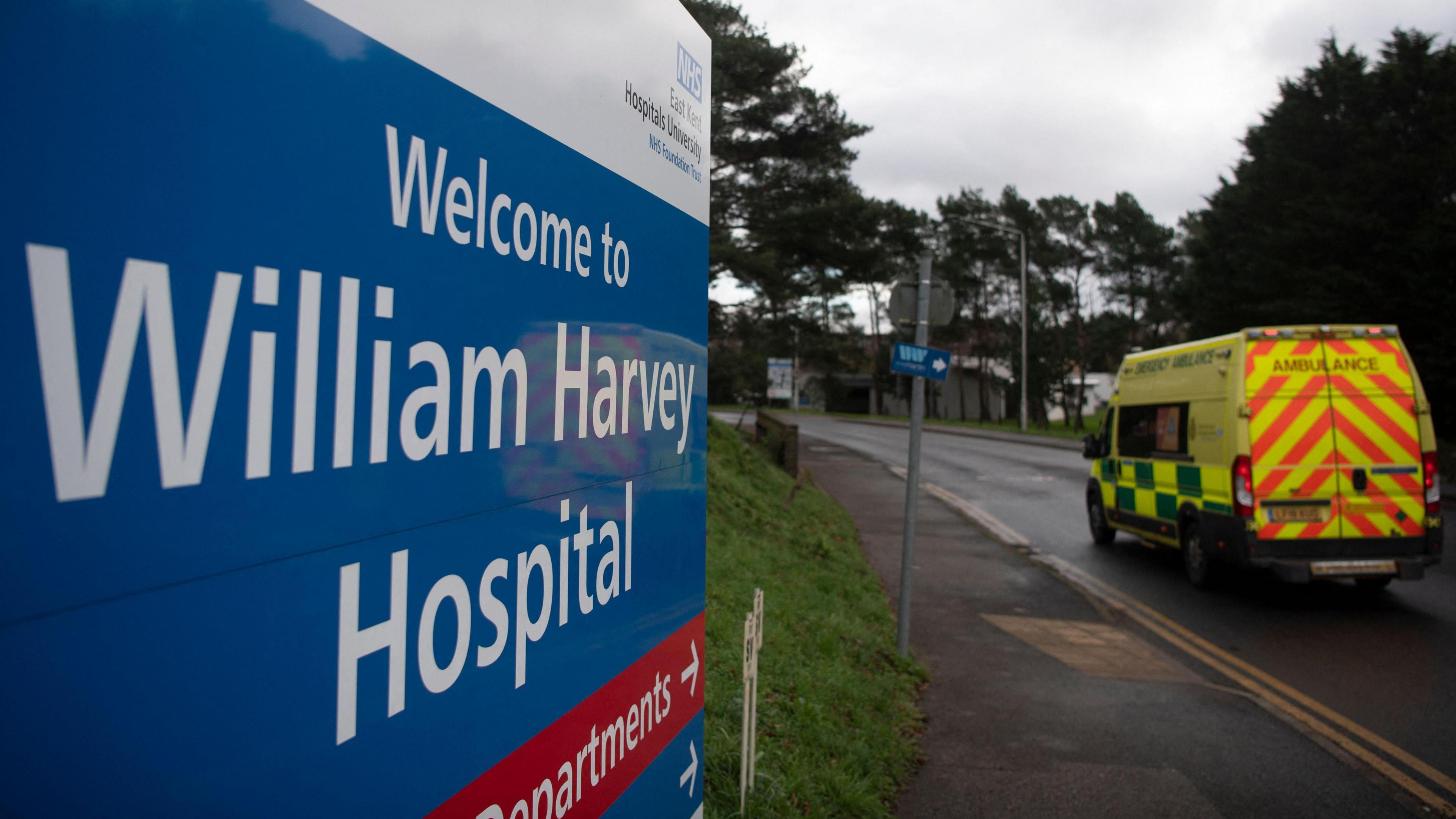 William Harvey Hospital sign