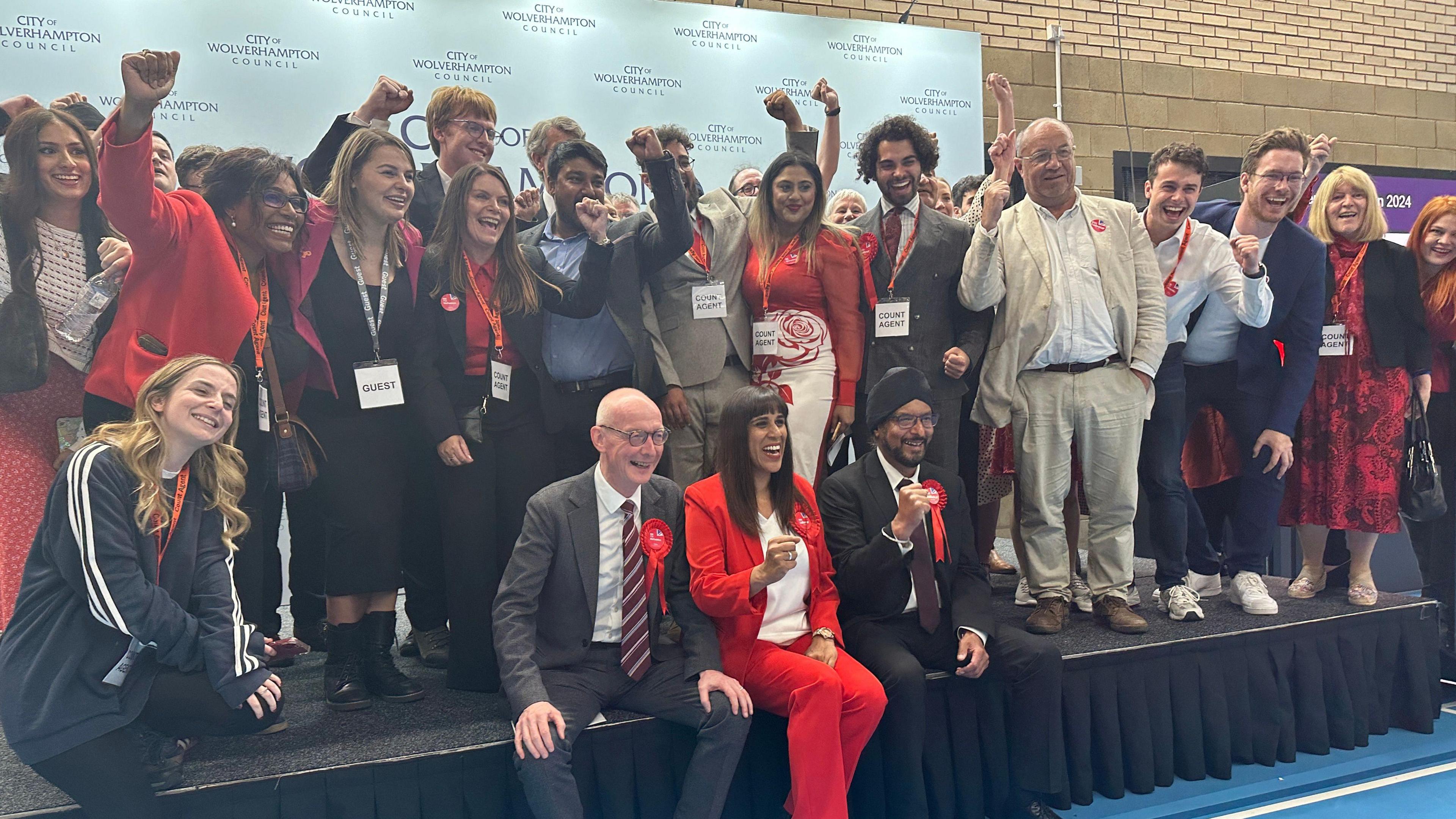 The three MPs for Wolverhampton celebrate their victory