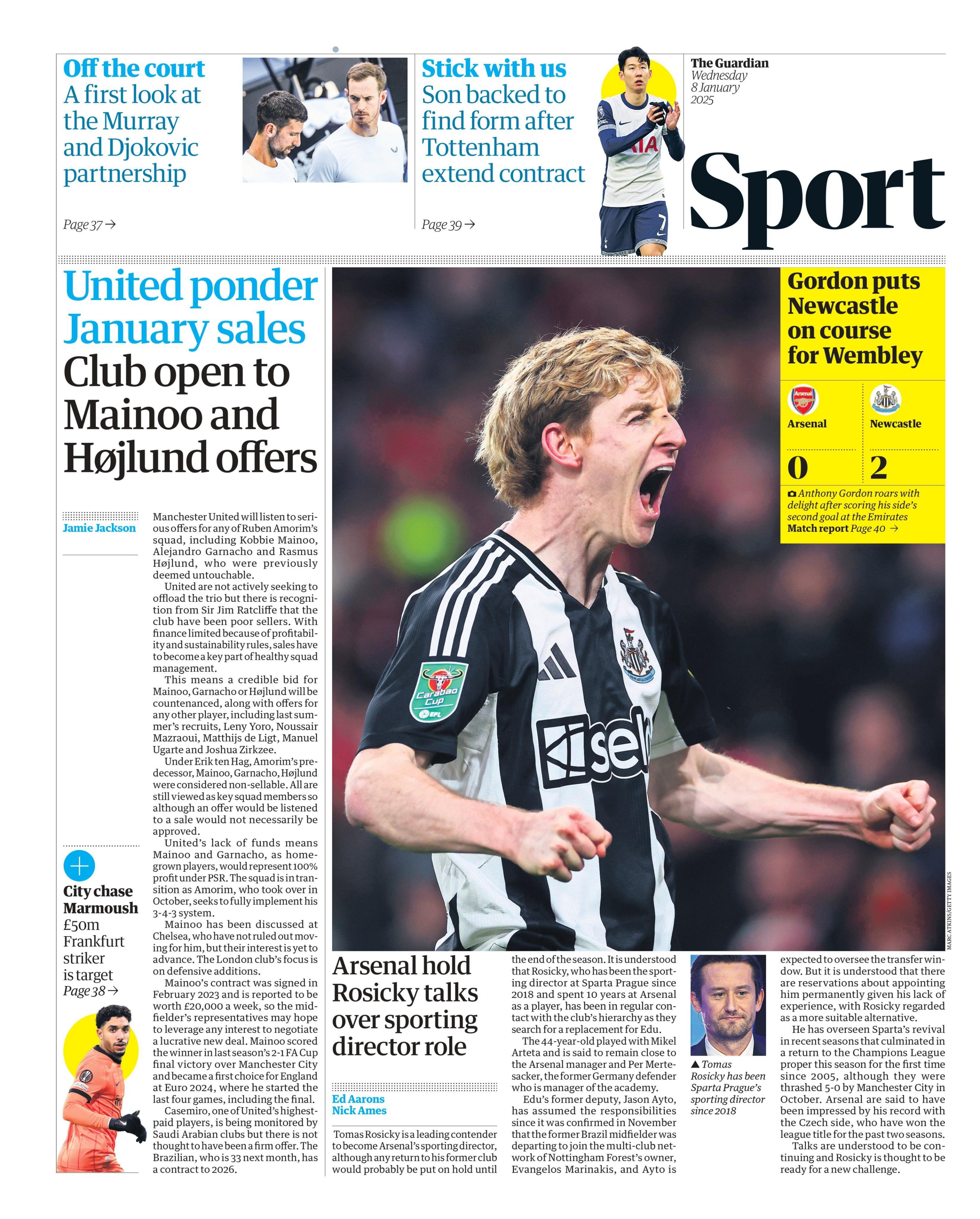 Guardian sports section